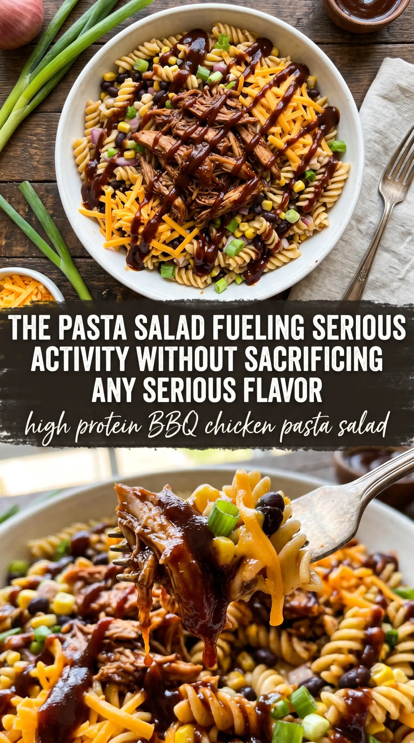 high protein bbq chicken pasta salad cooked grilled