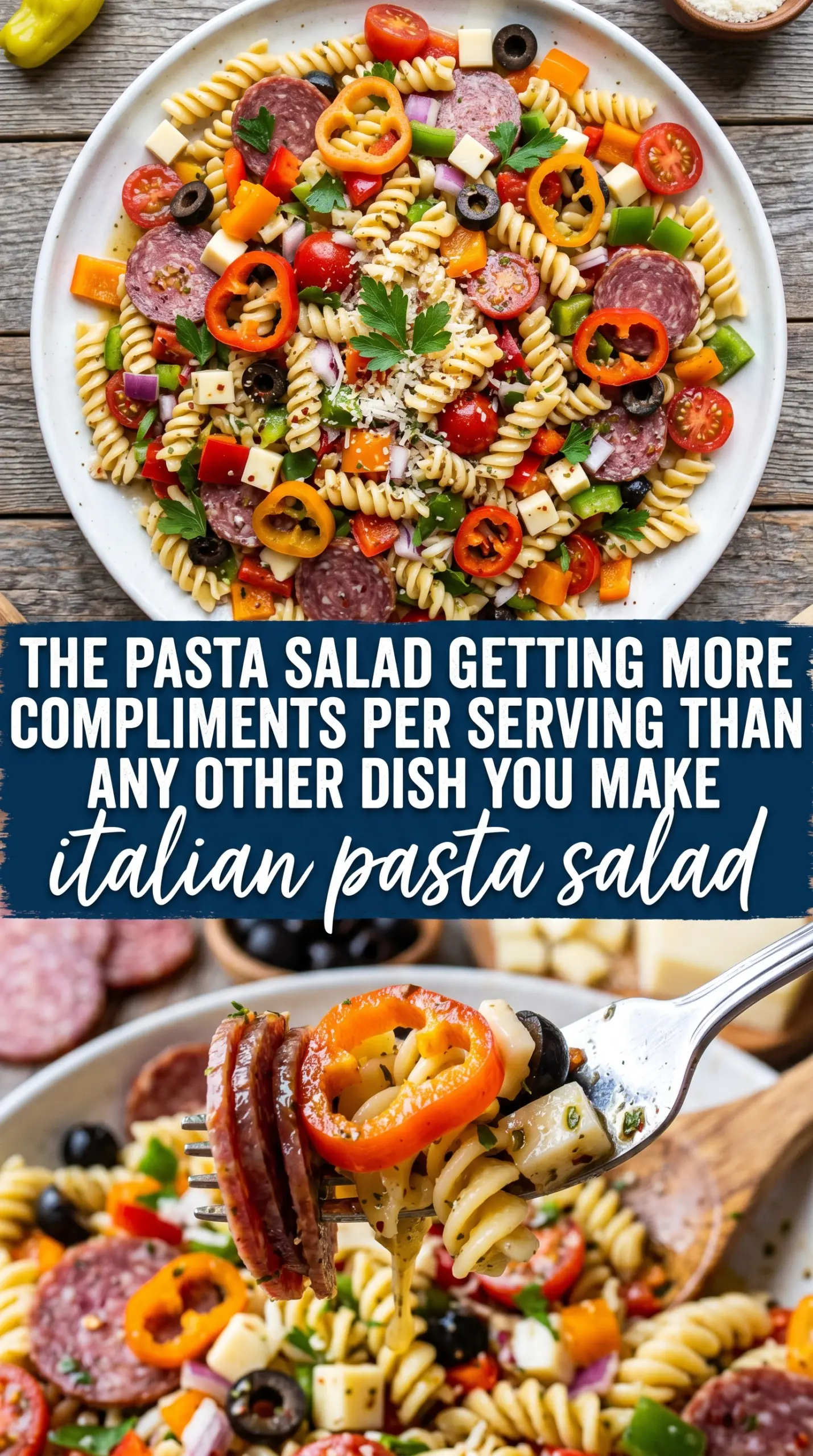 Italian pasta salad colorful antipasto