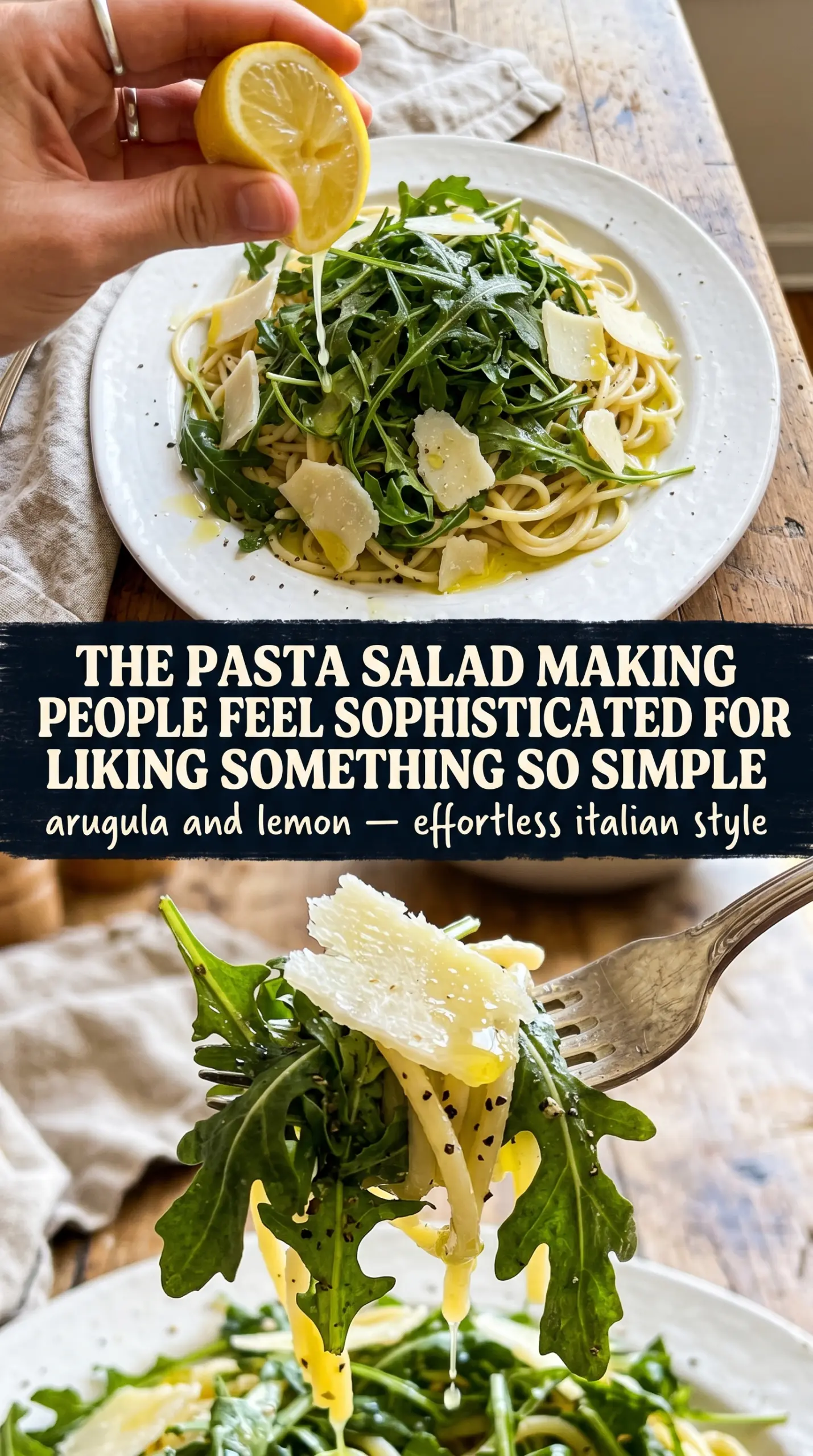 Lemon Arugula Pasta Salad bright citrus greens