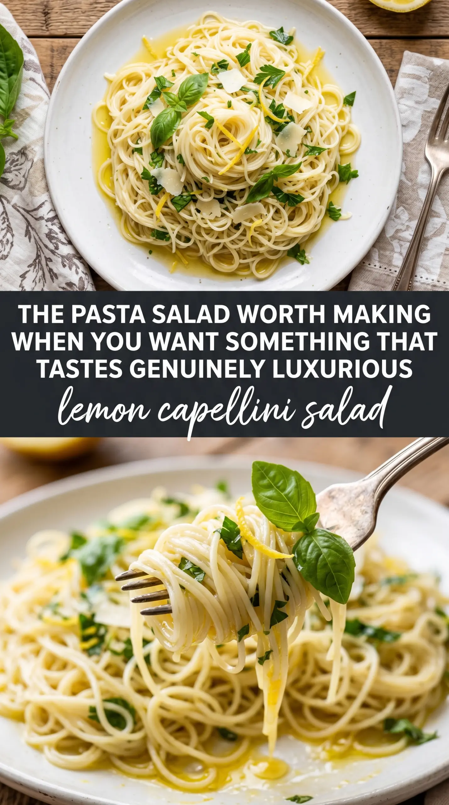 Lemon Capellini Salad lemony herb parmesan