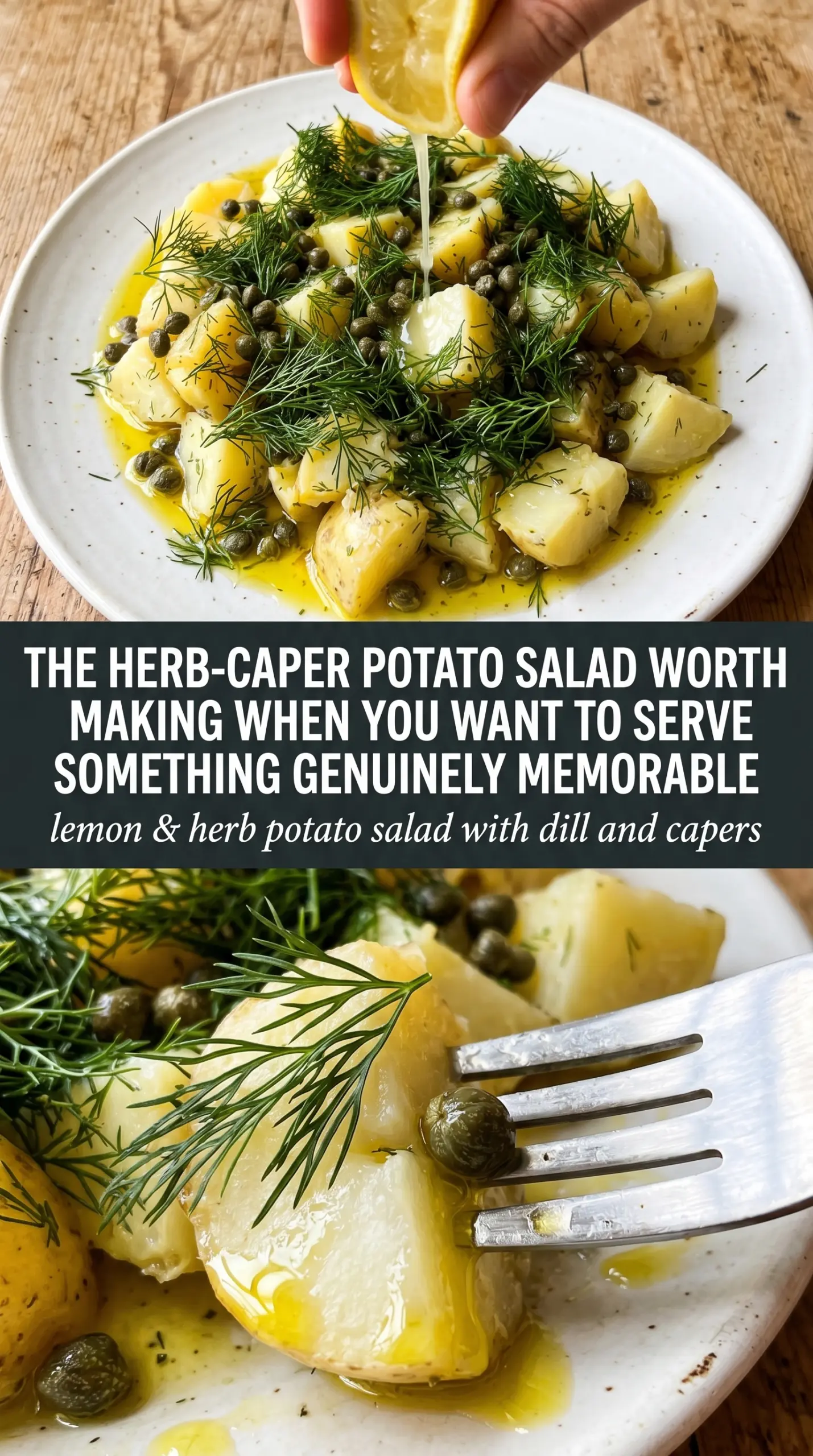 Lemon & Herb Potato Salad with Dill and Capers bright tangy Mediterranean