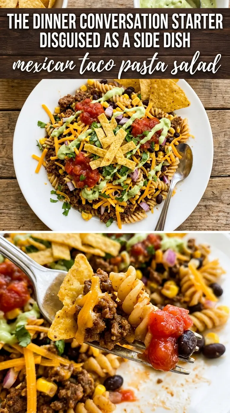 Mexican Taco Pasta Salad taco pasta colorful creamy