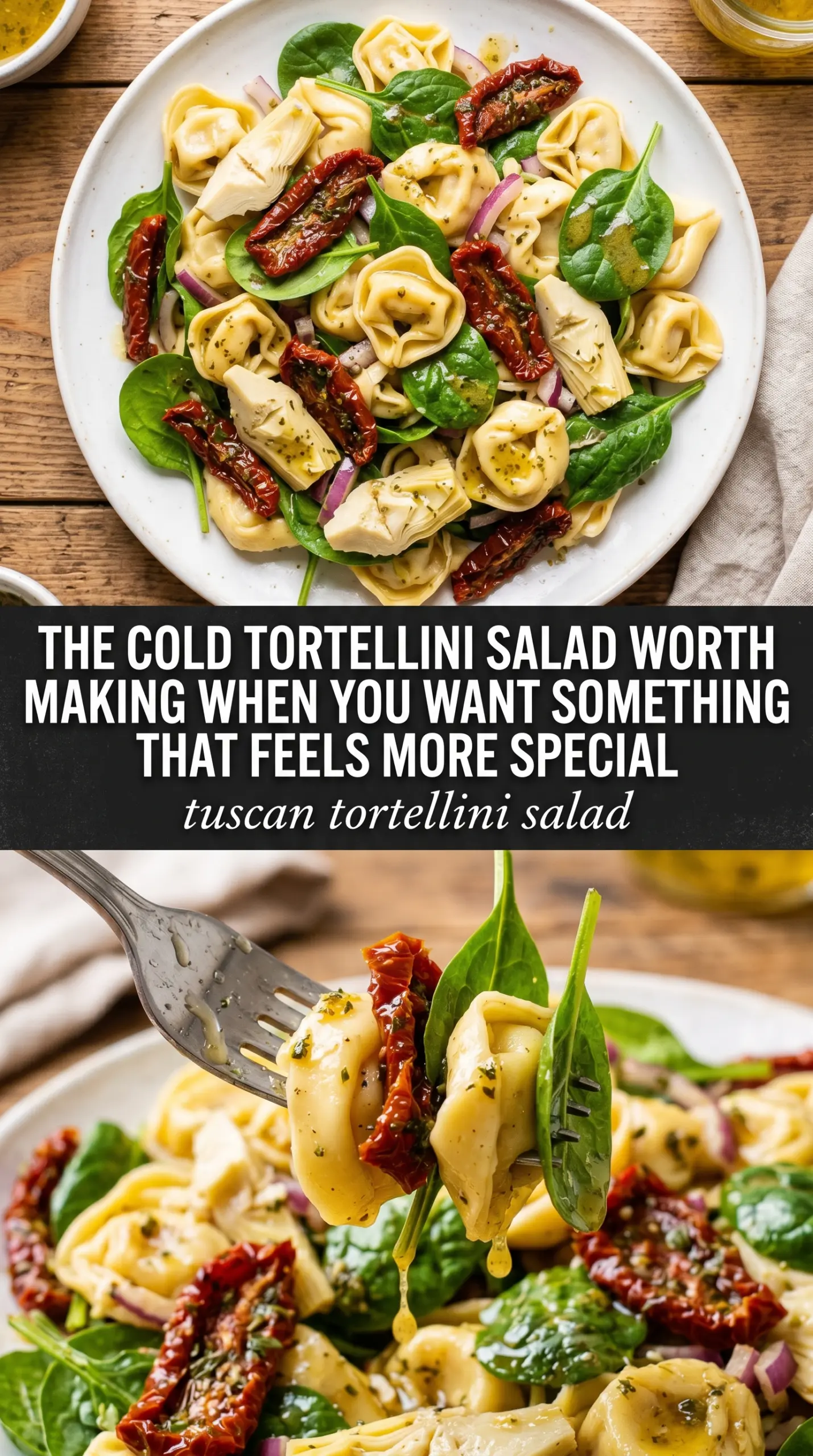 Tuscan Tortellini Salad colorful chilled pasta