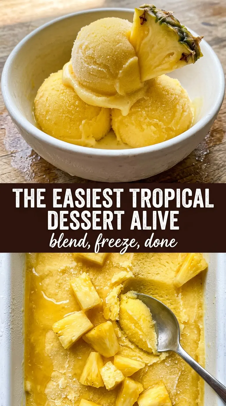 3-Ingredient Pineapple Sorbet bright icy tropical
