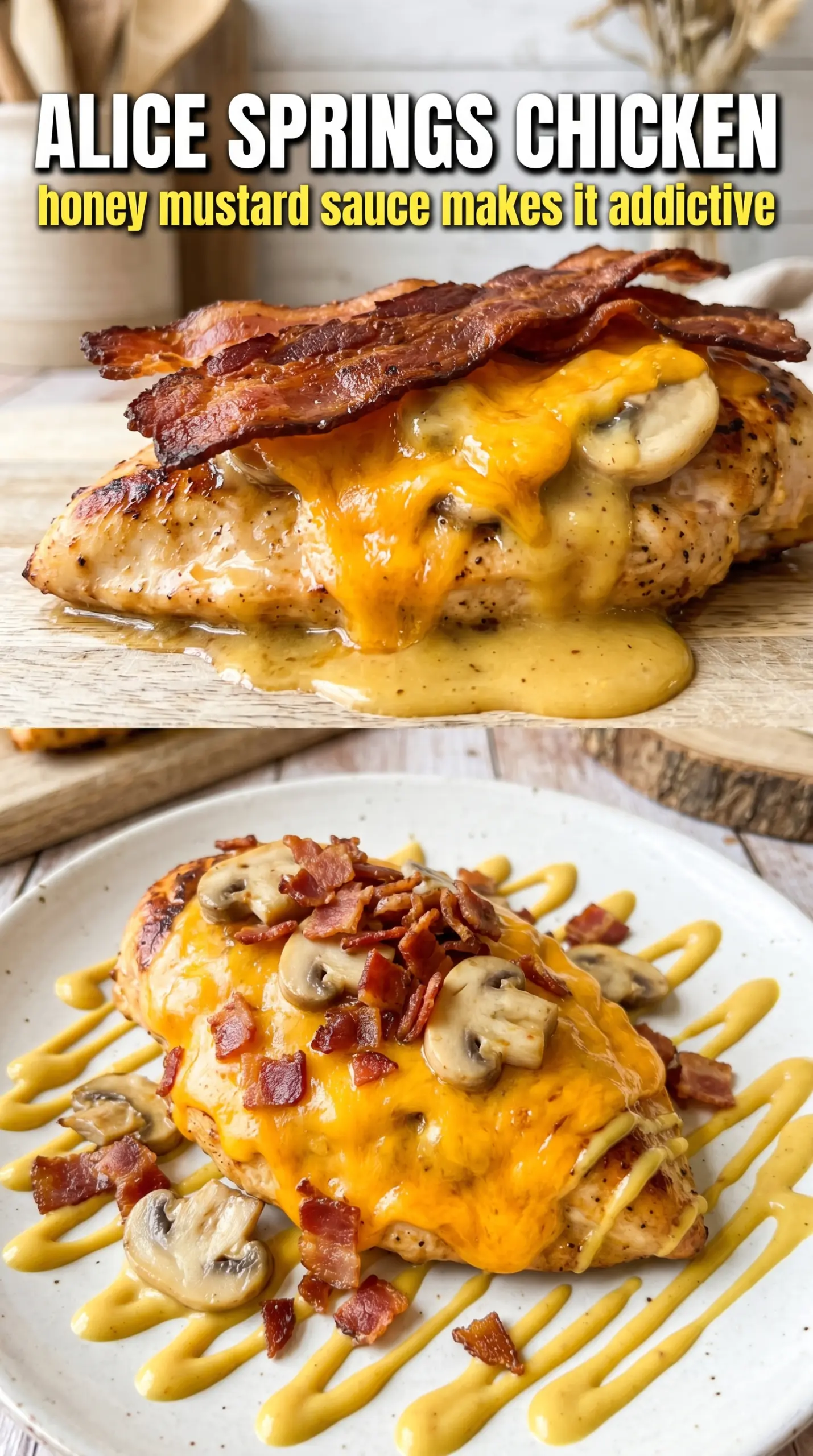 Alice Springs Chicken honey mustard bacon mushrooms