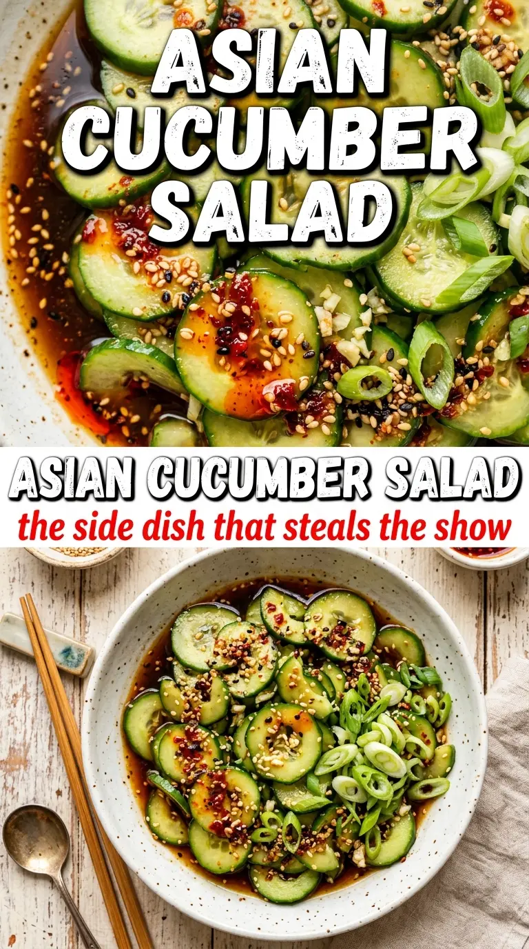 Asian cucumber salad smashed cucumbers sesame dressing