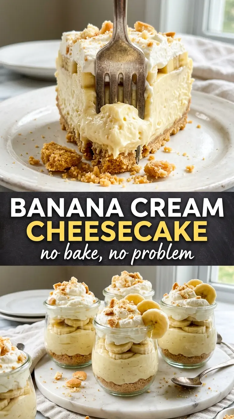 Banana Cream Cheesecake silky banana filling