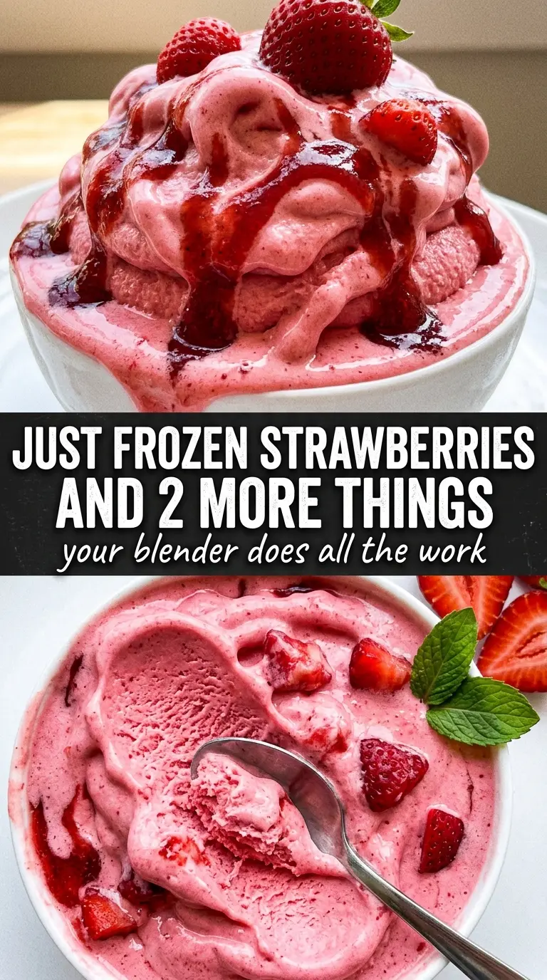 Blender Strawberry Ice Cream creamy pink frozen dessert