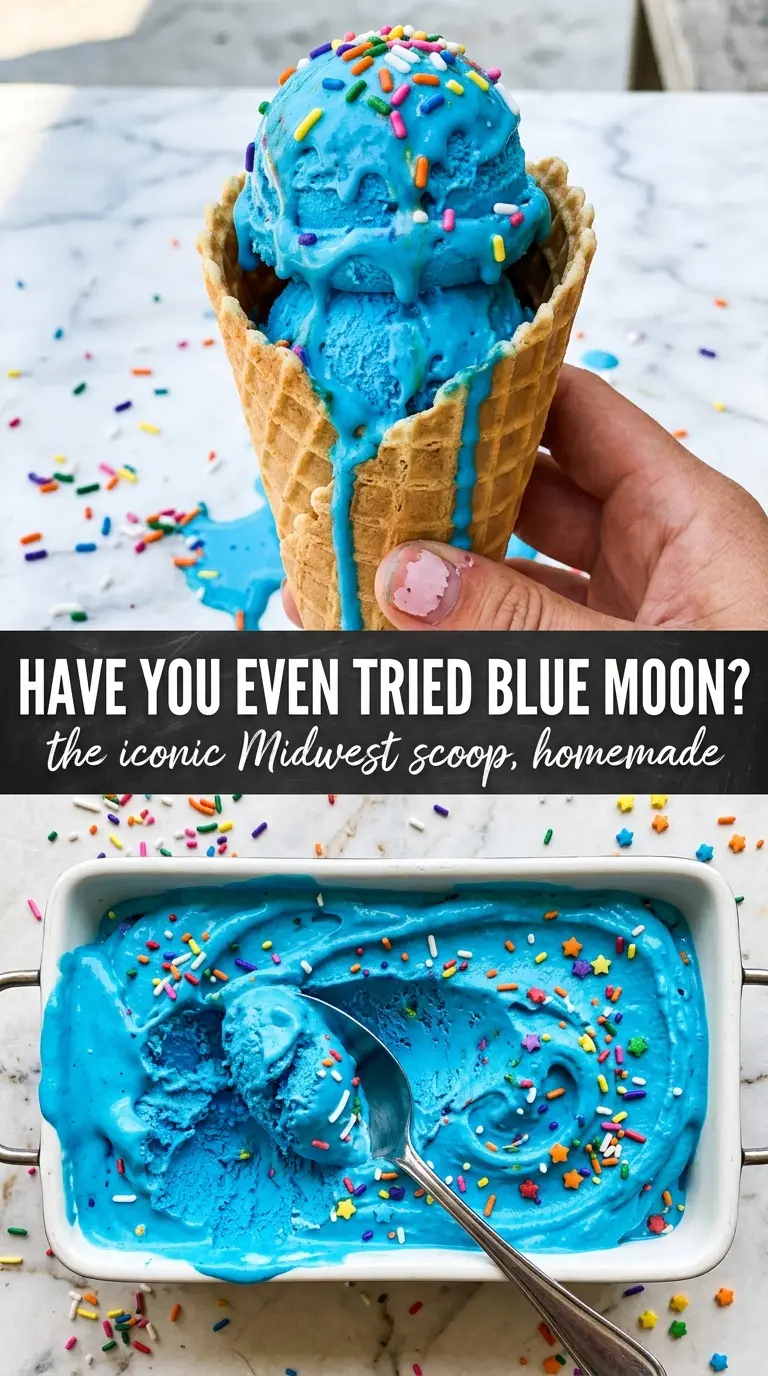 Blue Moon Ice Cream electric blue nostalgic