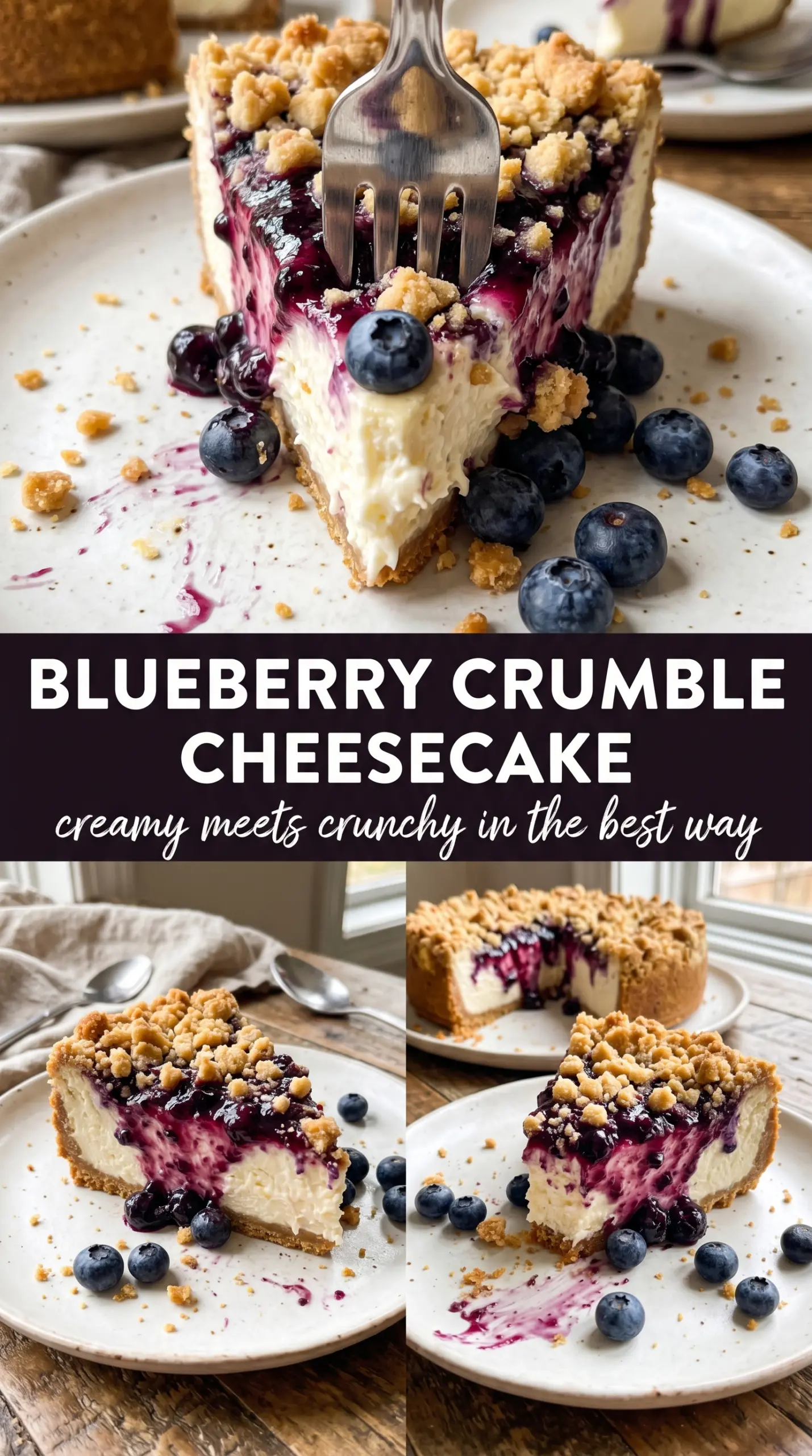 Blueberry crumble cheesecake creamy blueberry oat crumble