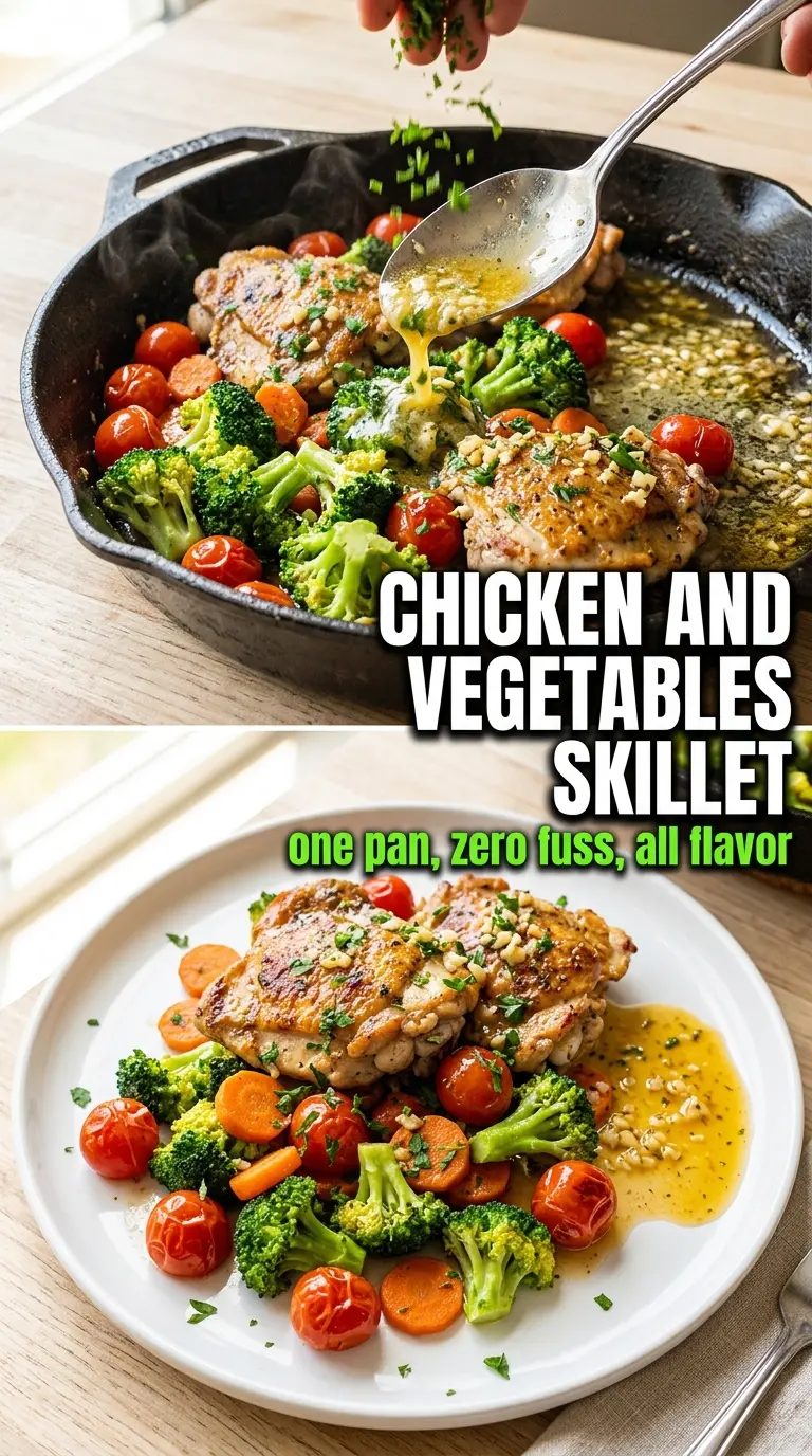 Chicken and Vegetables Skillet colorful peppers zucchini