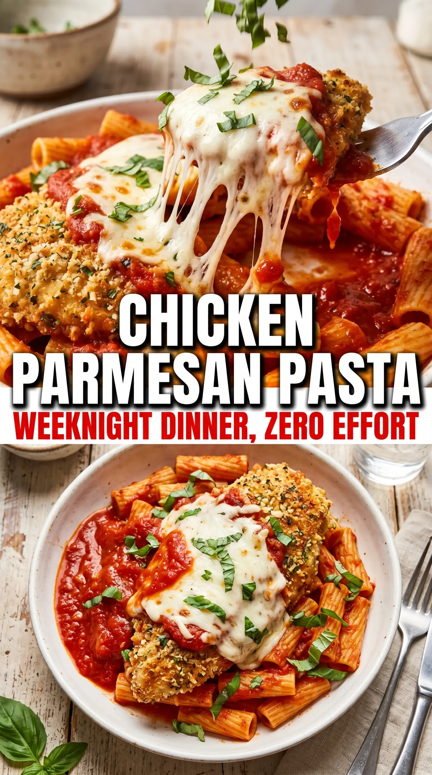 Chicken Parmesan Pasta cheesy baked pasta