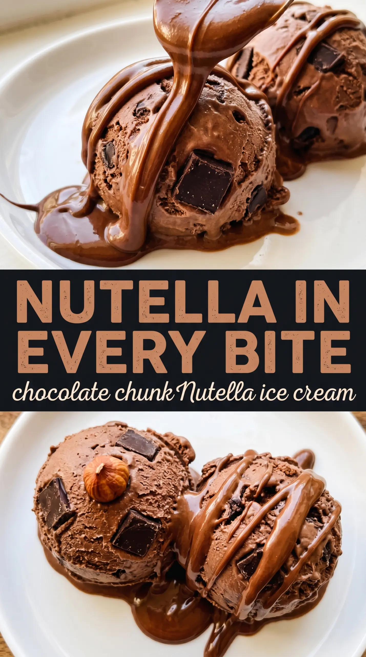 Chocolate Chunk Nutella Ice Cream creamy hazelnut chunks