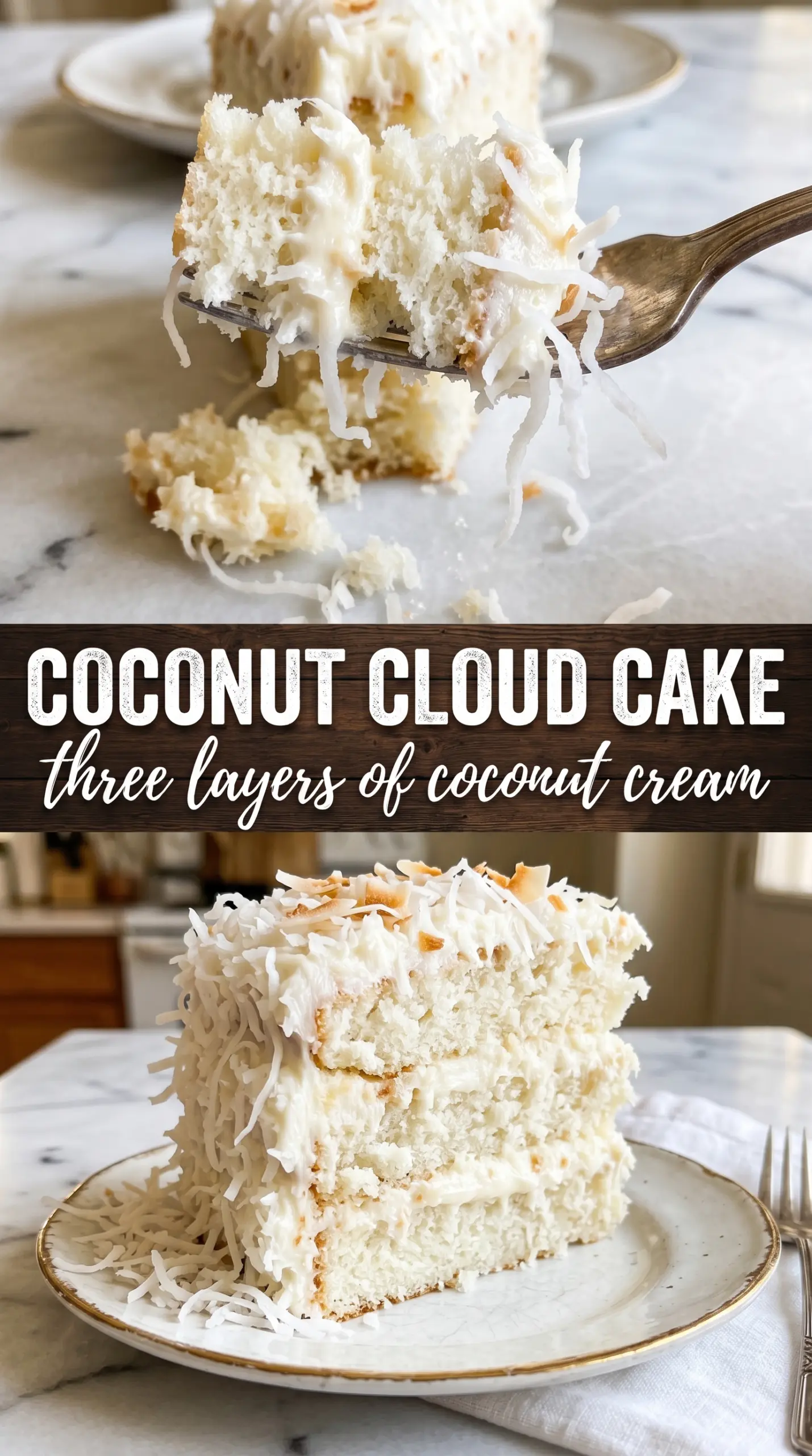 Coconut Cloud Cake fluffy toasted coconut