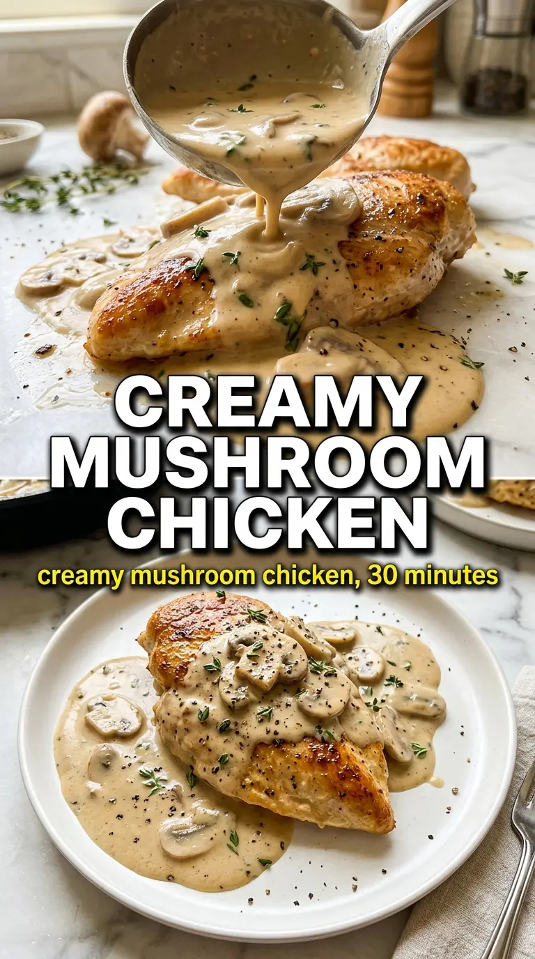 Creamy Mushroom Chicken juicy skillet dinner