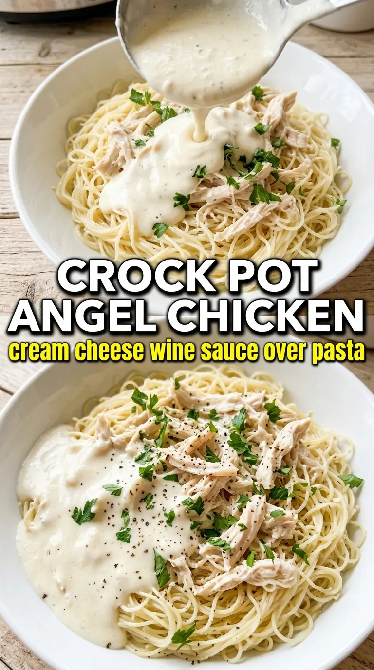Crock Pot Angel Chicken creamy, tender, pasta
