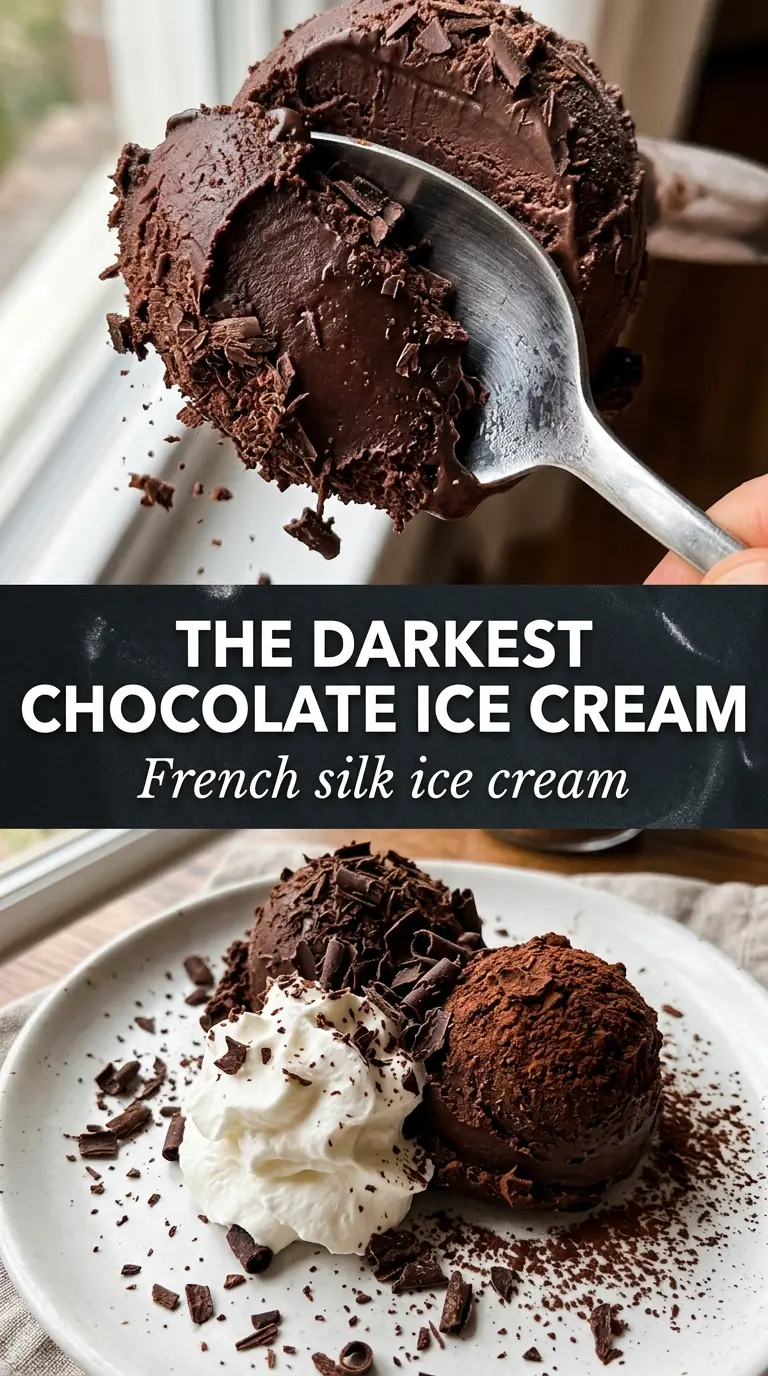French Silk Ice Cream, silky chocolate, mousse-like