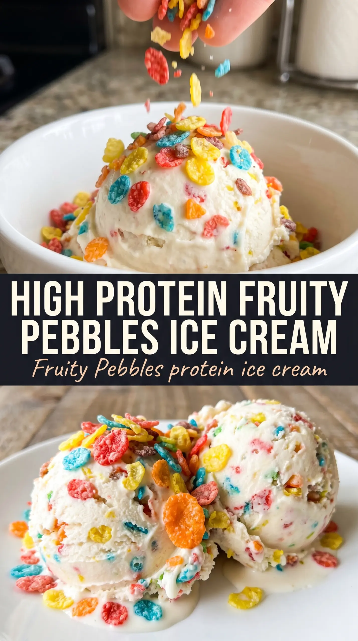 Scoop of homemade ice cream in a bowl