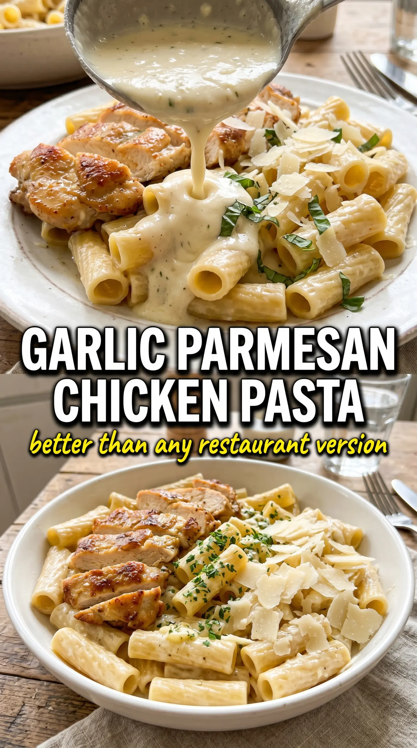 Garlic Parmesan Chicken Pasta creamy chicken pasta