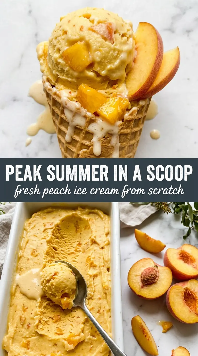 Homemade peach ice cream creamy peachy