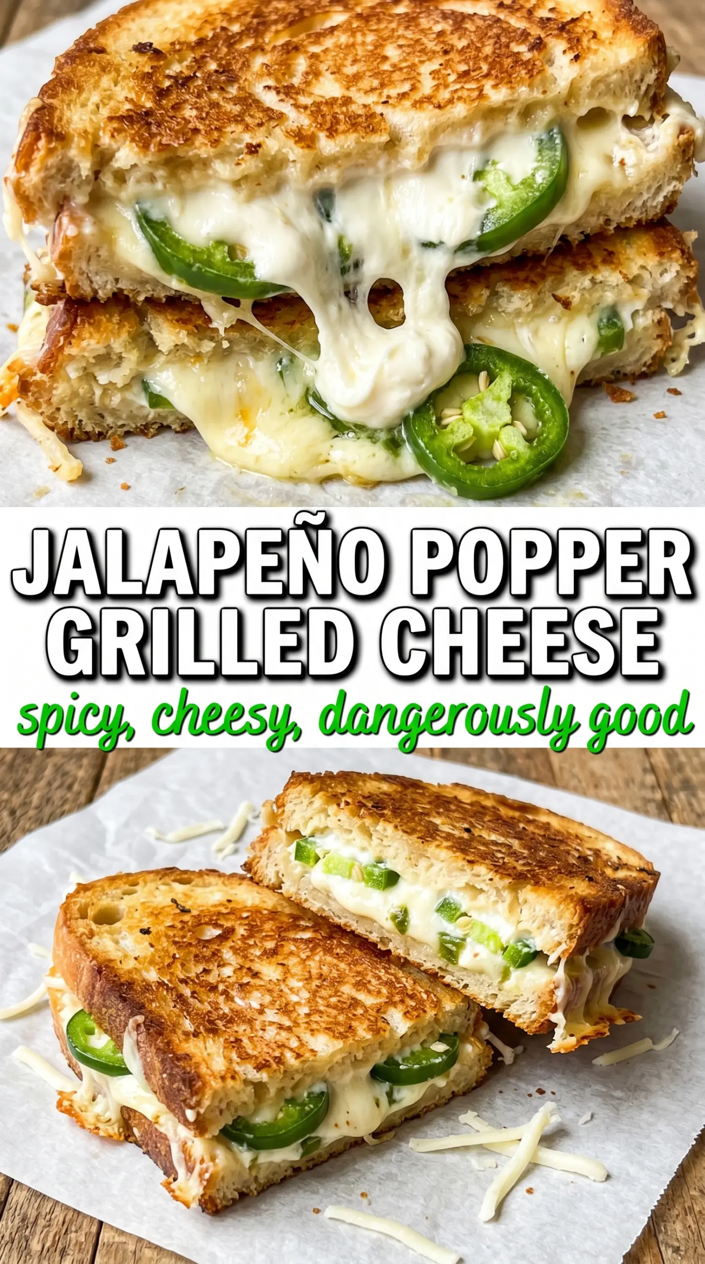 Jalapeño Popper Grilled Cheese gooey cheesy crispy