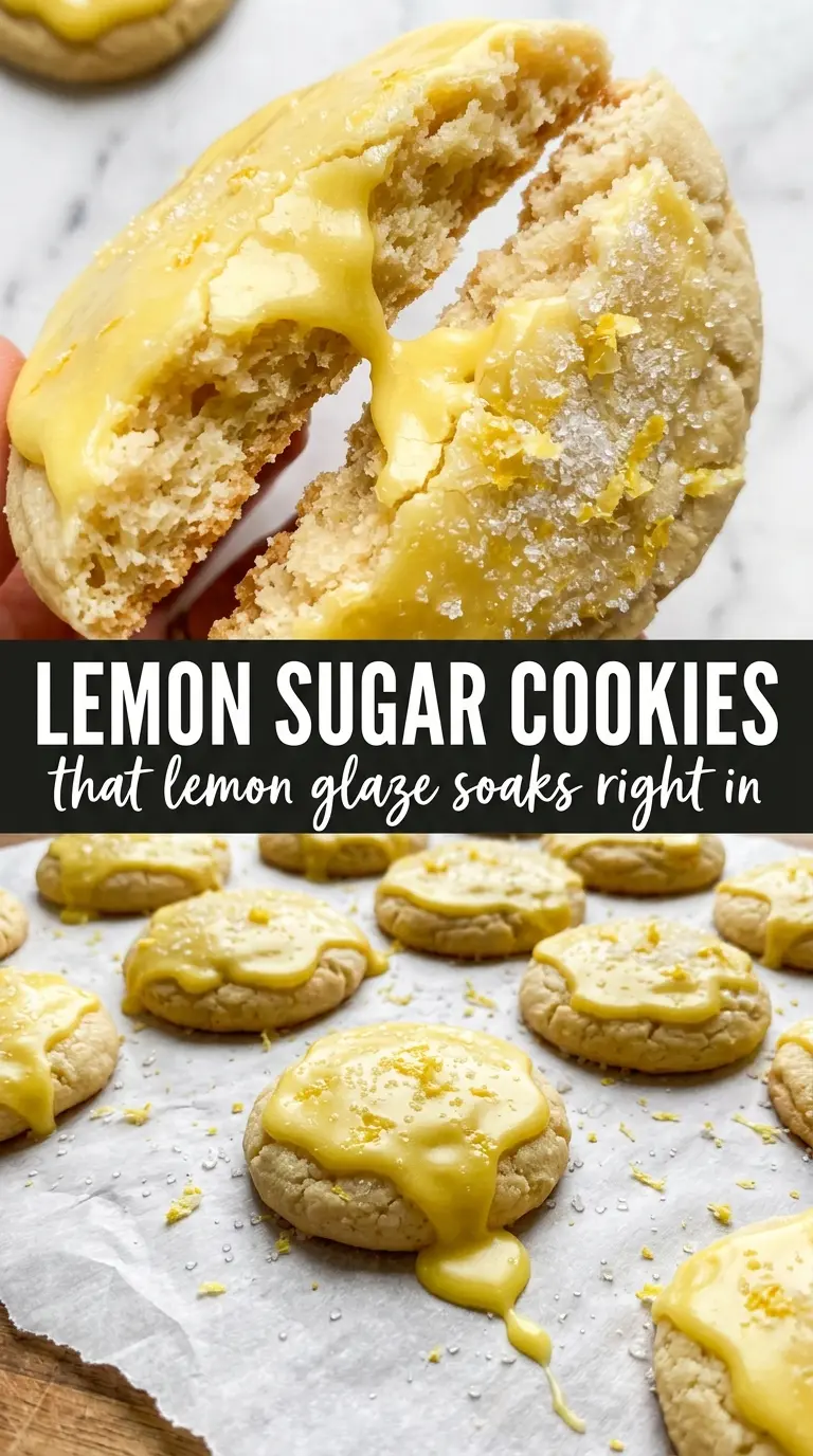 Lemon Sugar Cookies soft crackled glazed