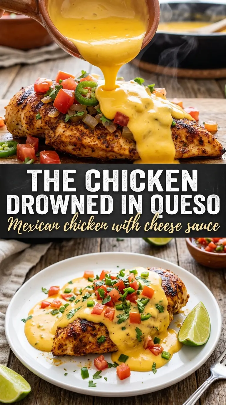 Mexican chicken with cheese sauce cheesy Tex-Mex chicken
