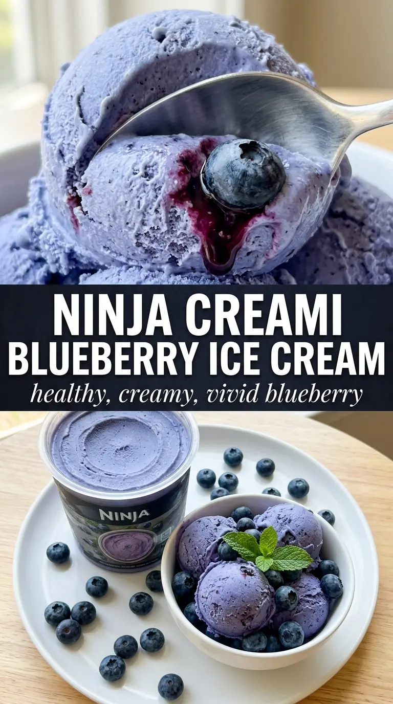 Ninja Creami Blueberry Ice Cream vivid fruity