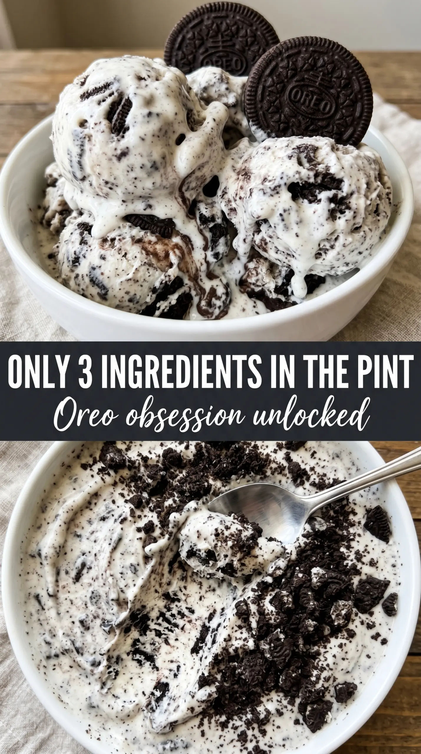 Ninja Creami Cookies and Cream ice cream creamy cookie-studded