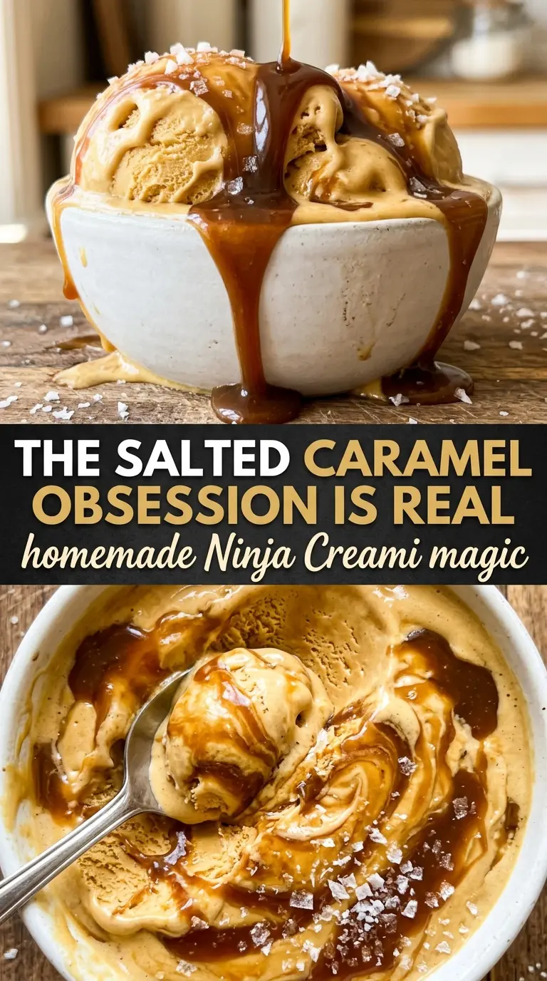 Ninja Creami Salted Caramel Ice Cream creamy caramel, salted finish