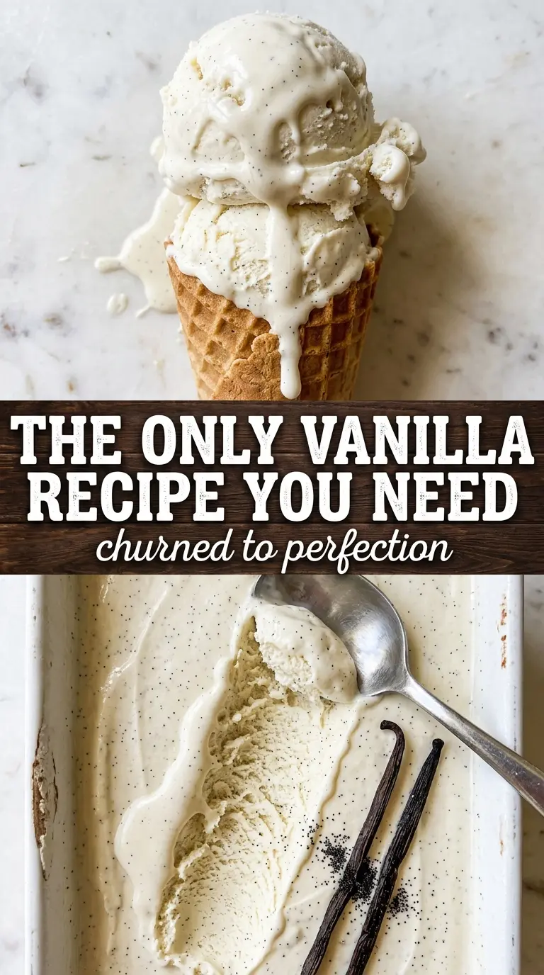 Old-Fashioned Homemade Vanilla Ice Cream creamy vanilla bean