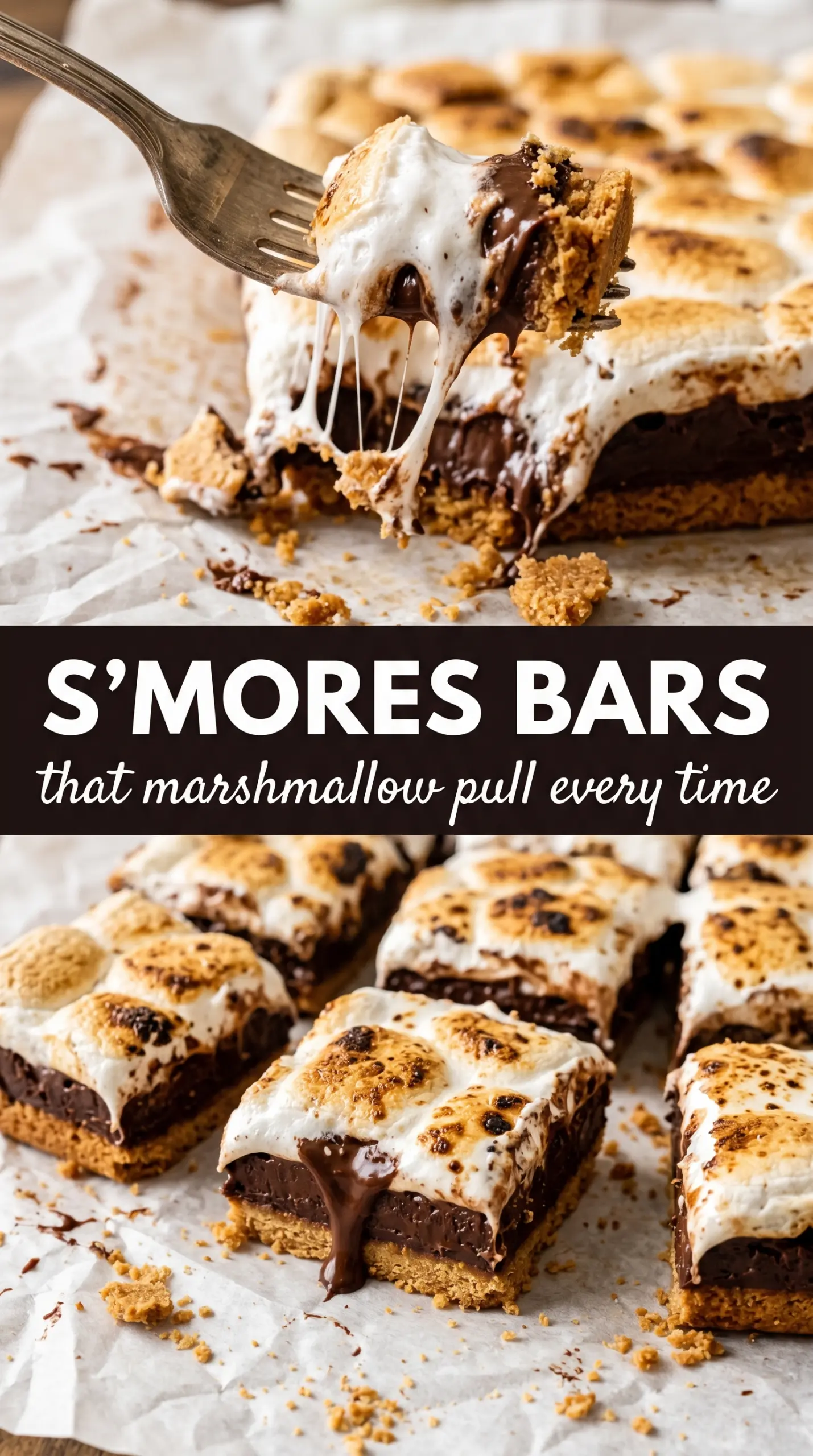 S'mores bars gooey marshmallow chocolate graham cracker