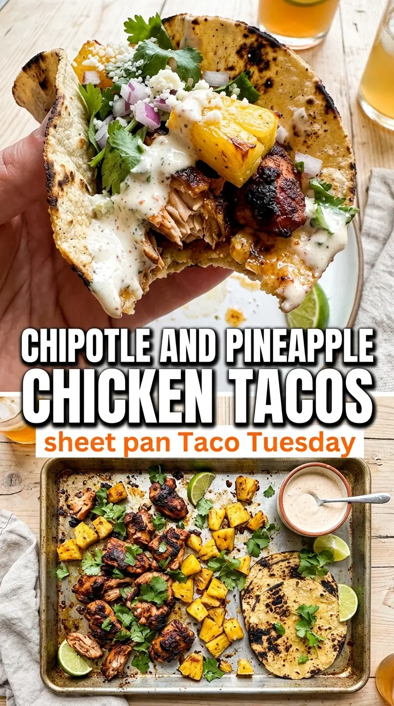 Sheet Pan Chicken Chipotle and Pineapple Tacos smoky sweet