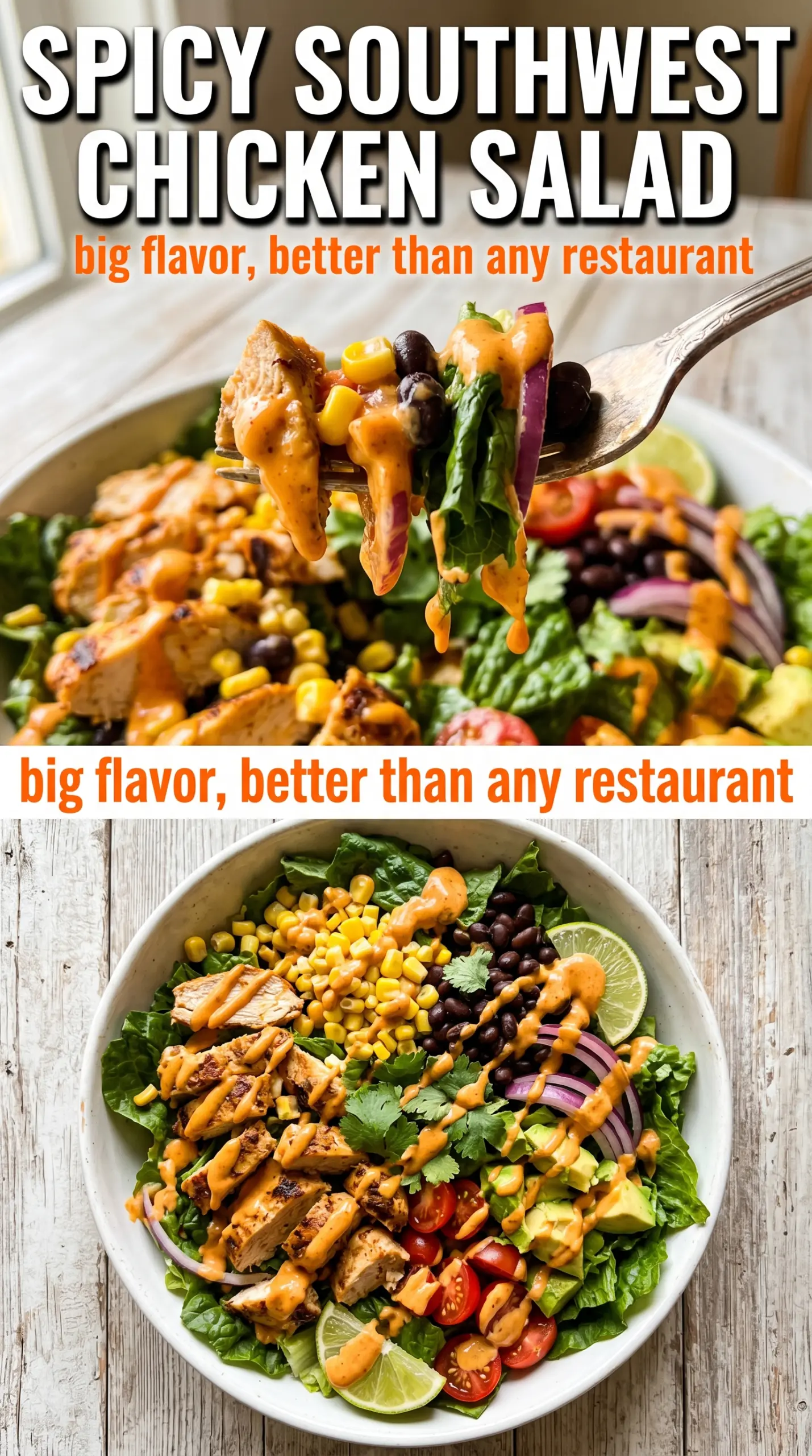 Spicy Southwest Chicken Salad blackened, creamy, colorful