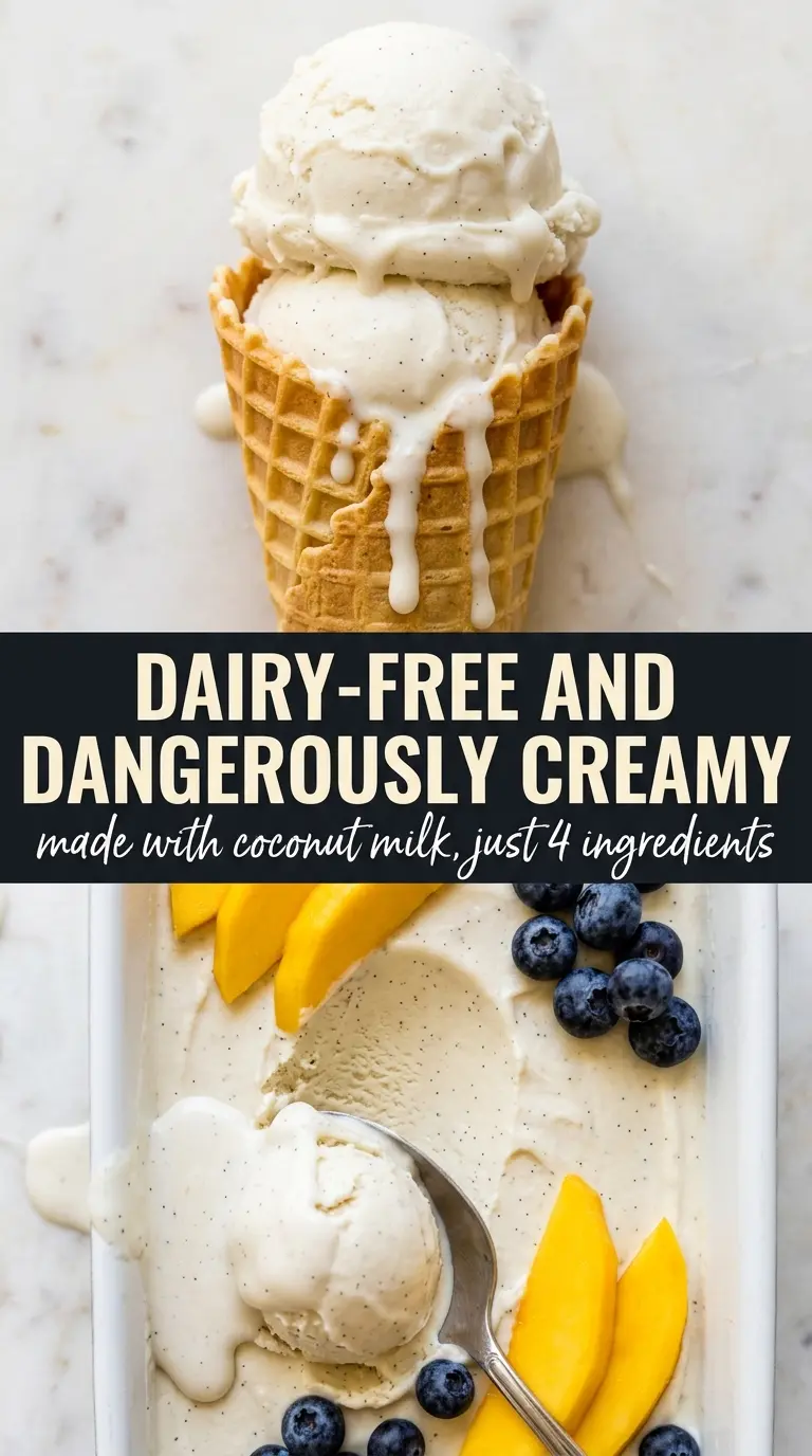 Vegan Vanilla Ice Cream creamy coconut
