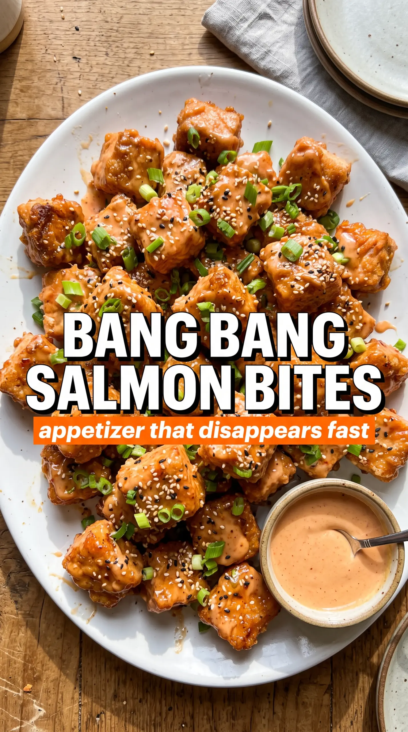 Bang Bang Salmon Bites crispy spicy glossy