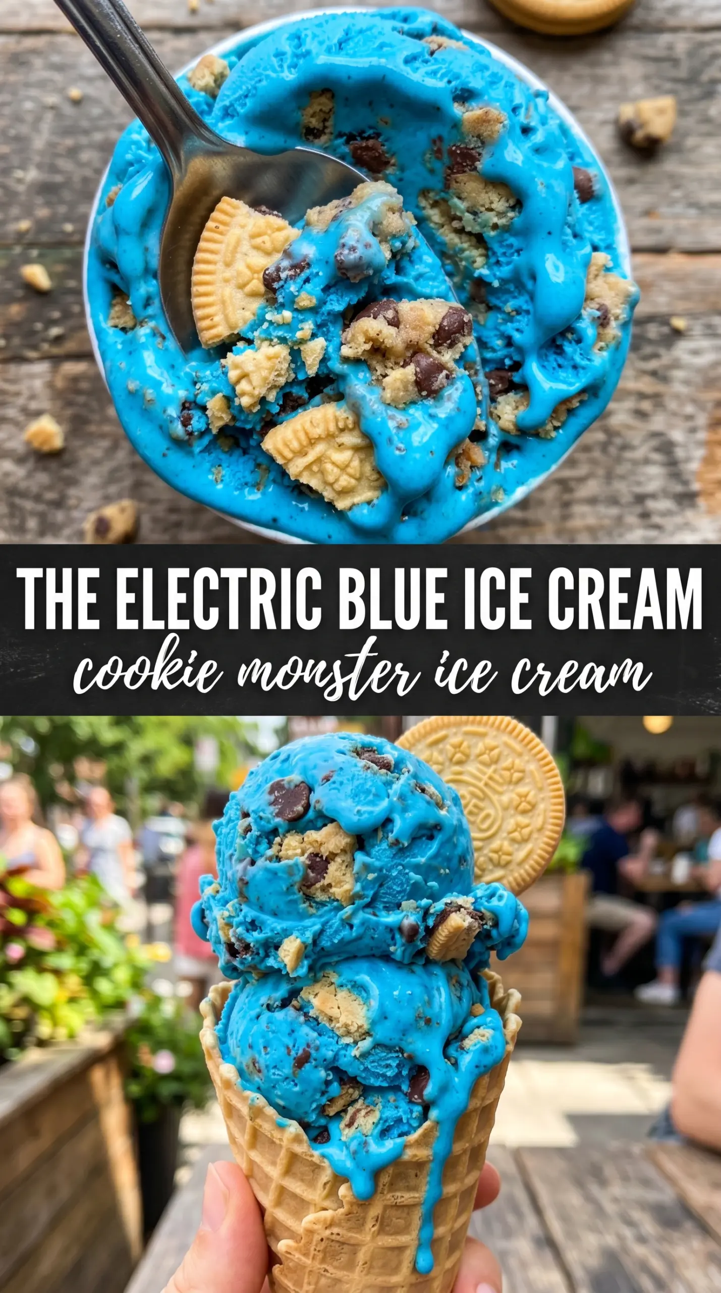 Cookie Monster Ice Cream electric blue cookie chunks