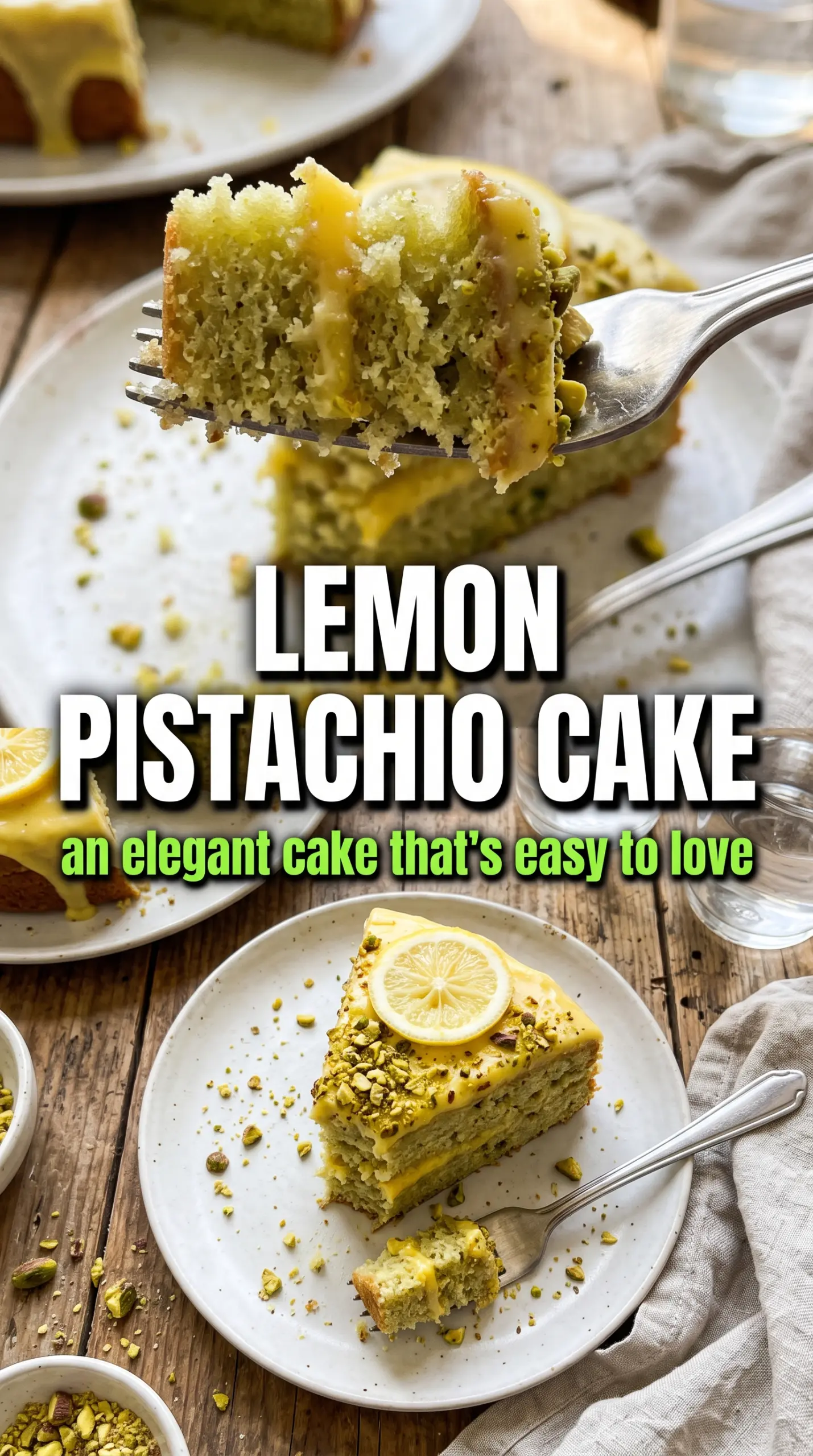 Lemon pistachio cake bright nutty layers