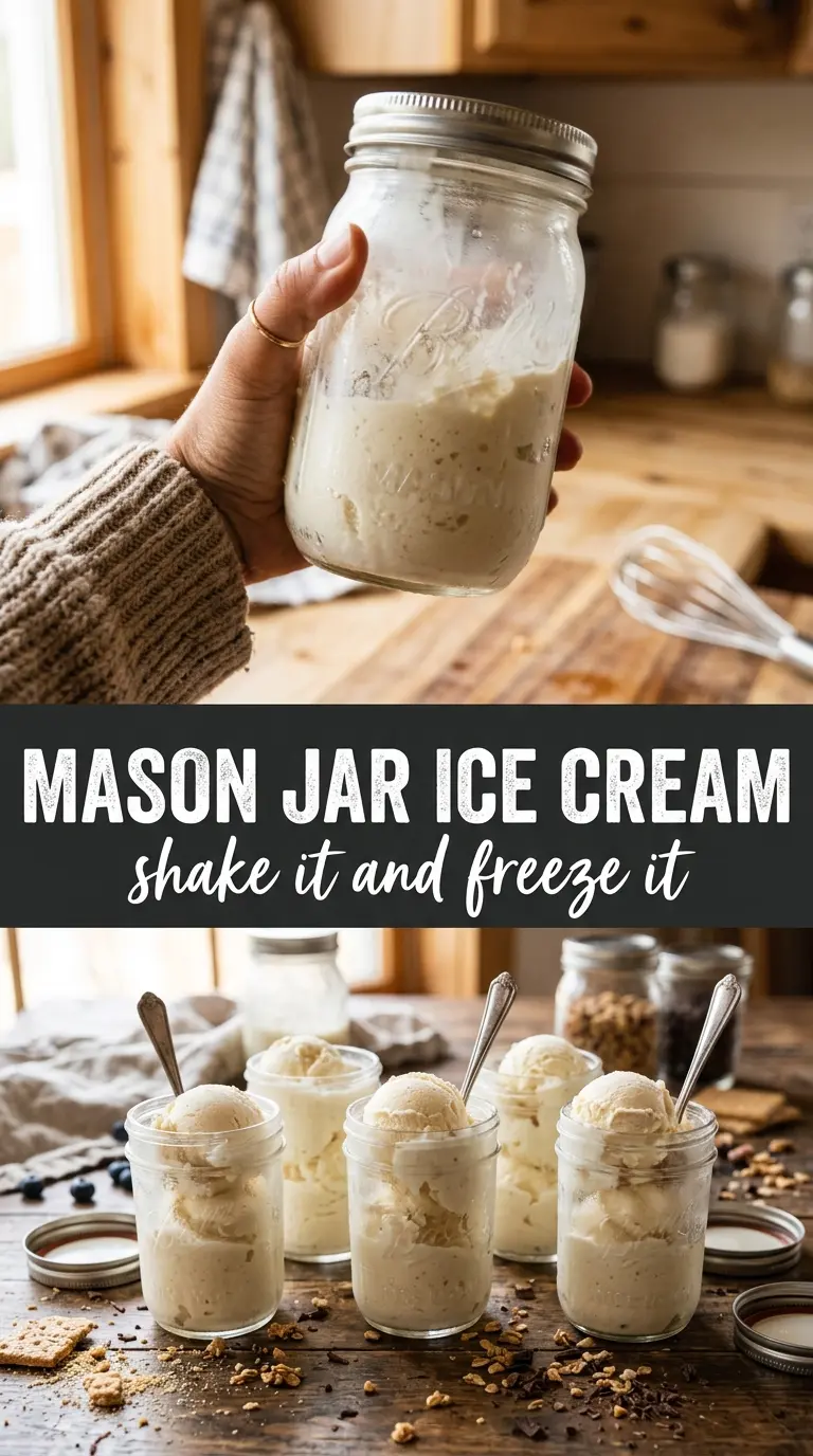 Mason Jar Ice Cream creamy vanilla