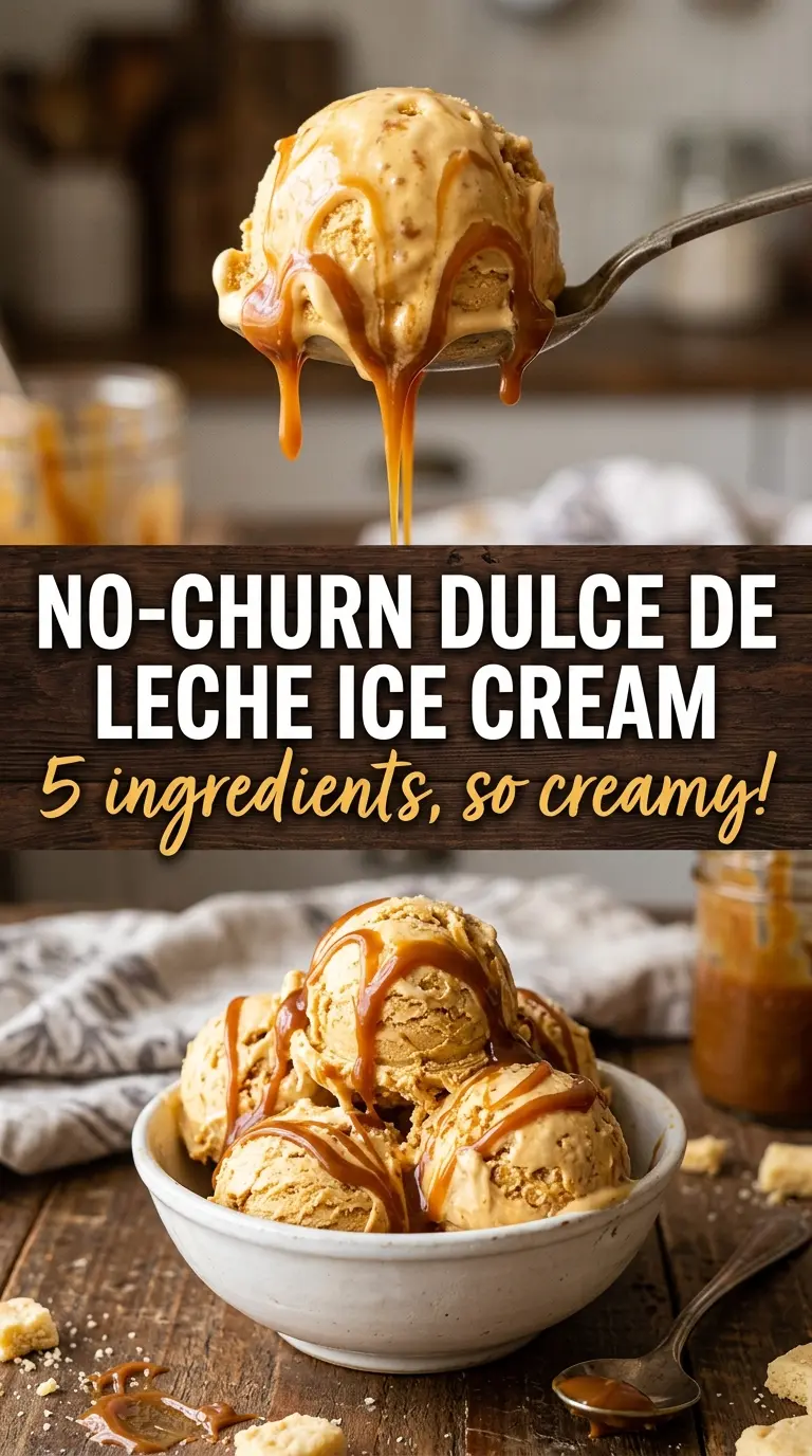 No-Churn Dulce de Leche Ice Cream caramel swirls creamy dessert