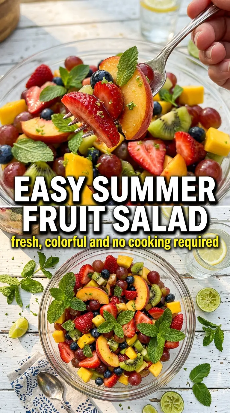 Summer Fruit Salad colorful fresh mint