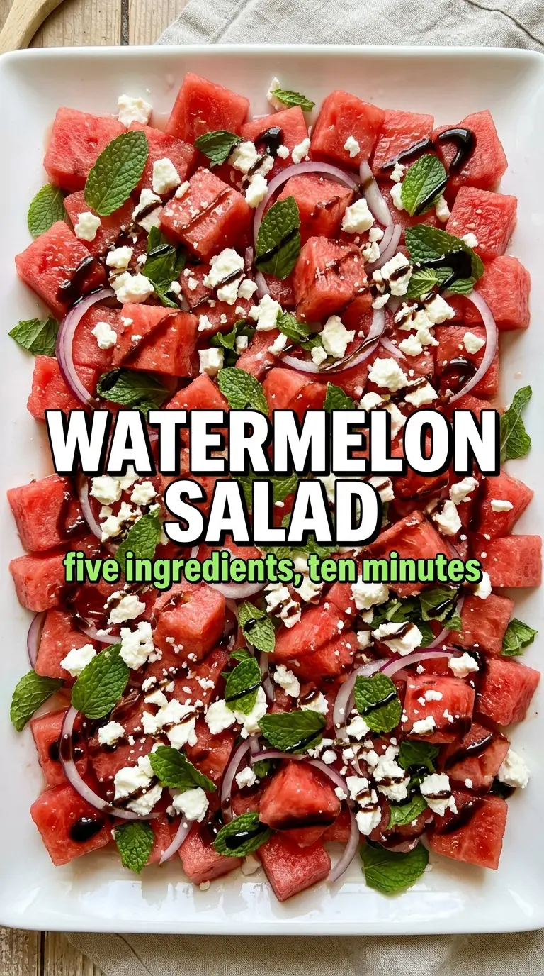 Watermelon Salad juicy cucumber feta mint