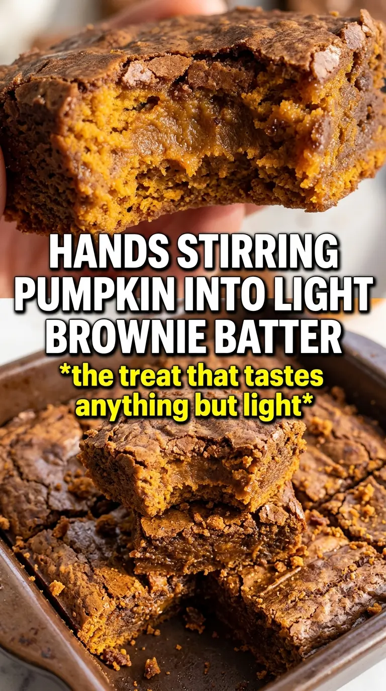 90 Calorie Pumpkin Brownies fudgy chocolate bars
