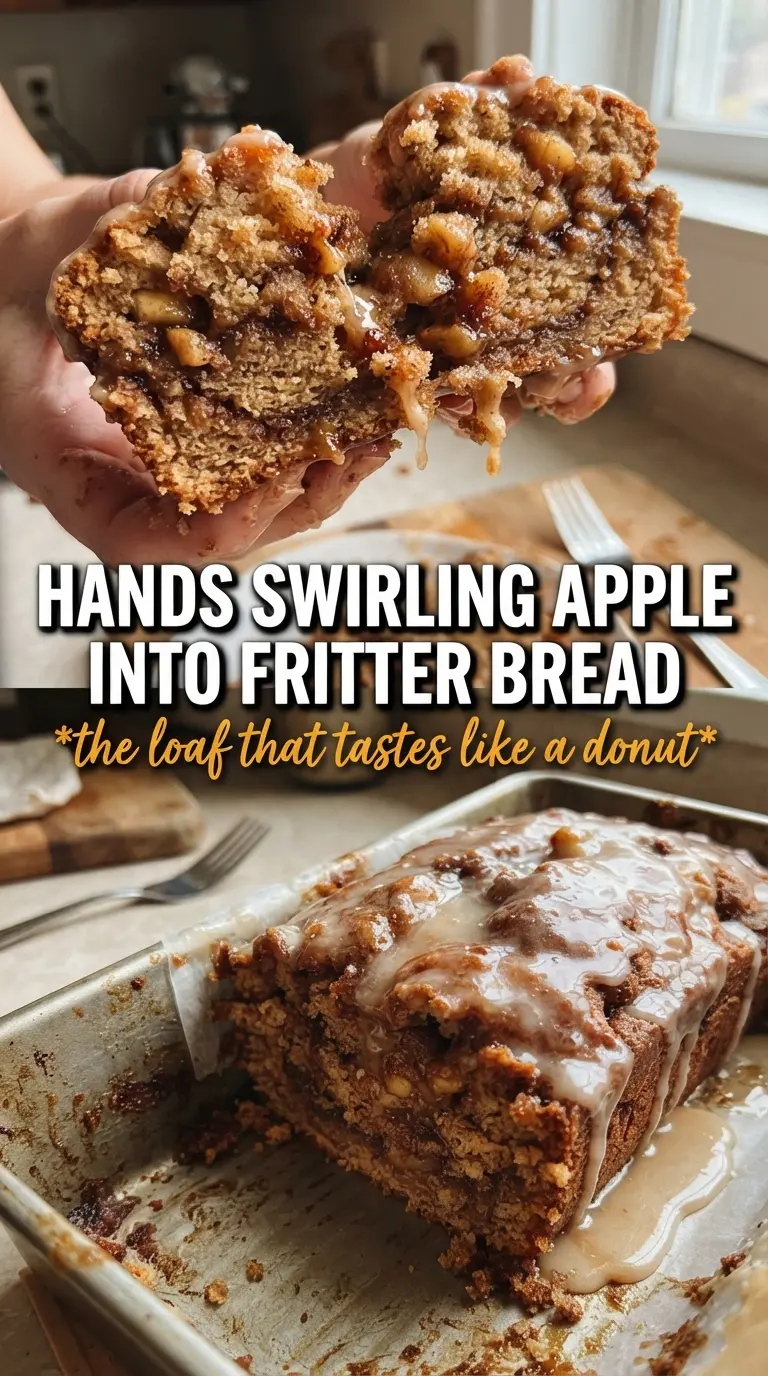Amish apple fritter bread cinnamon apple glaze