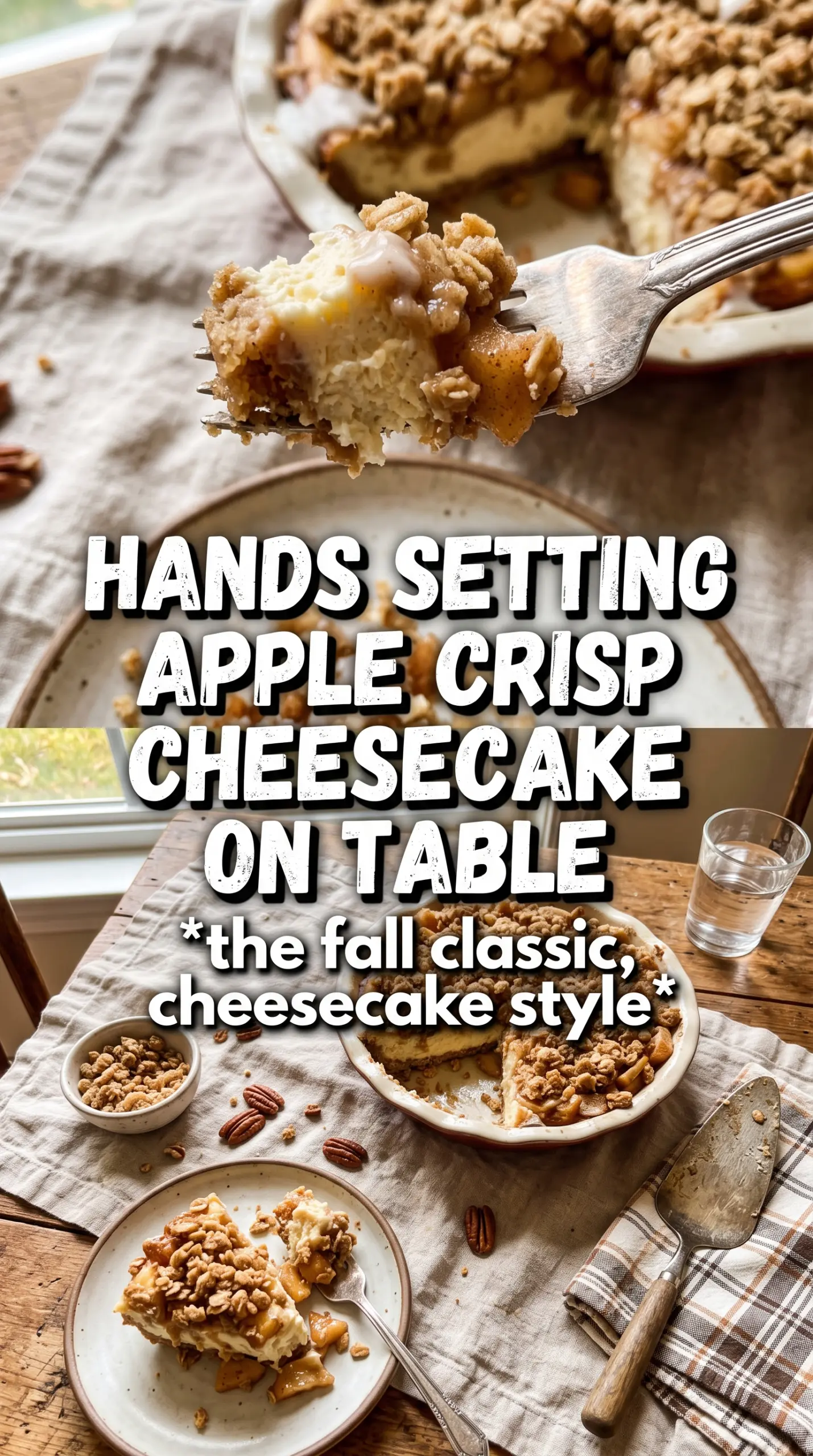 Apple Crisp Cheesecake creamy spiced crumbly