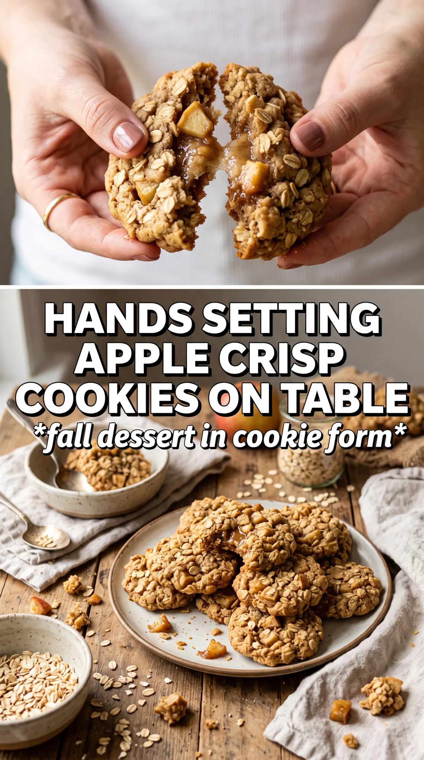 Apple Crisp Cookies golden chewy oat-filled