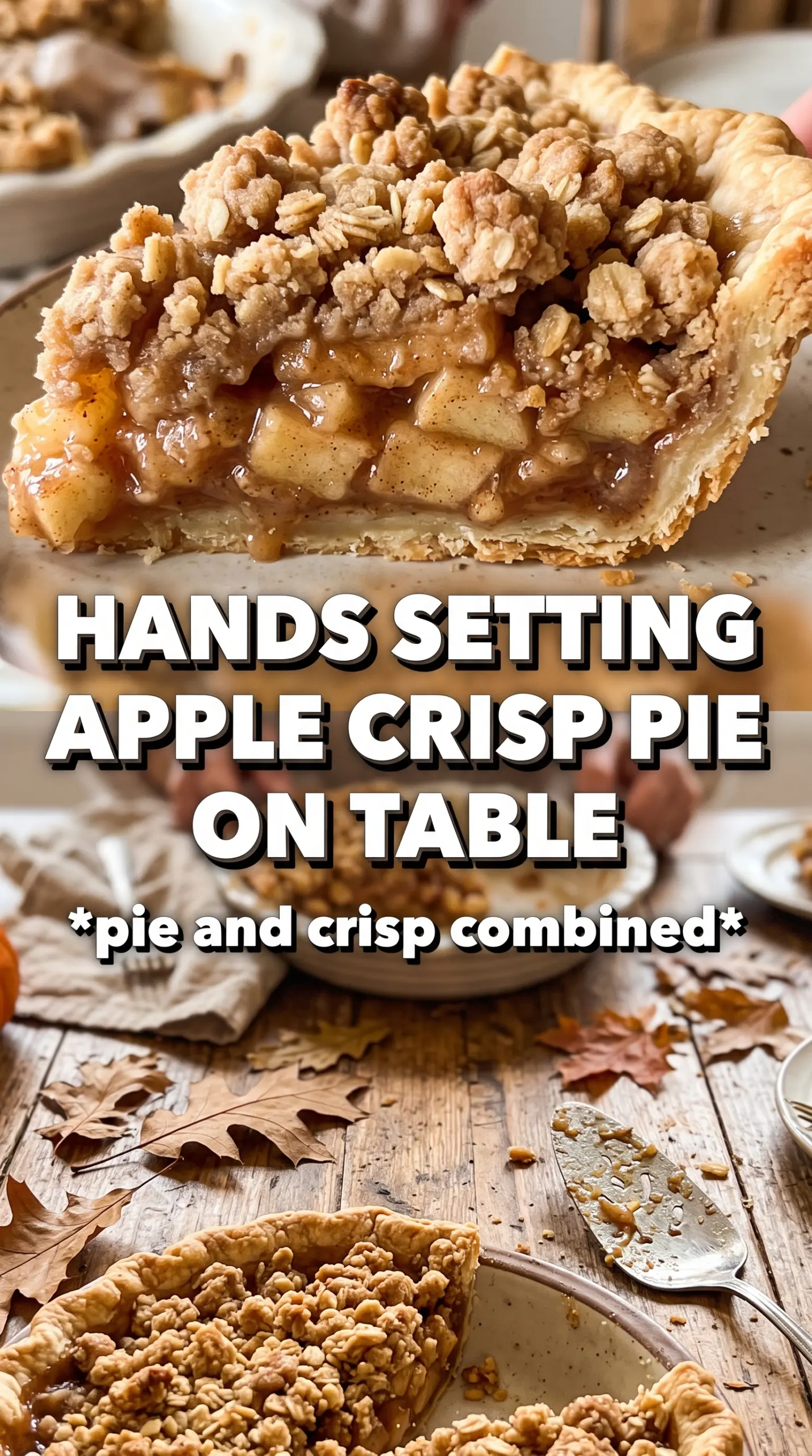 Apple crisp pie caramel apple oat crumble