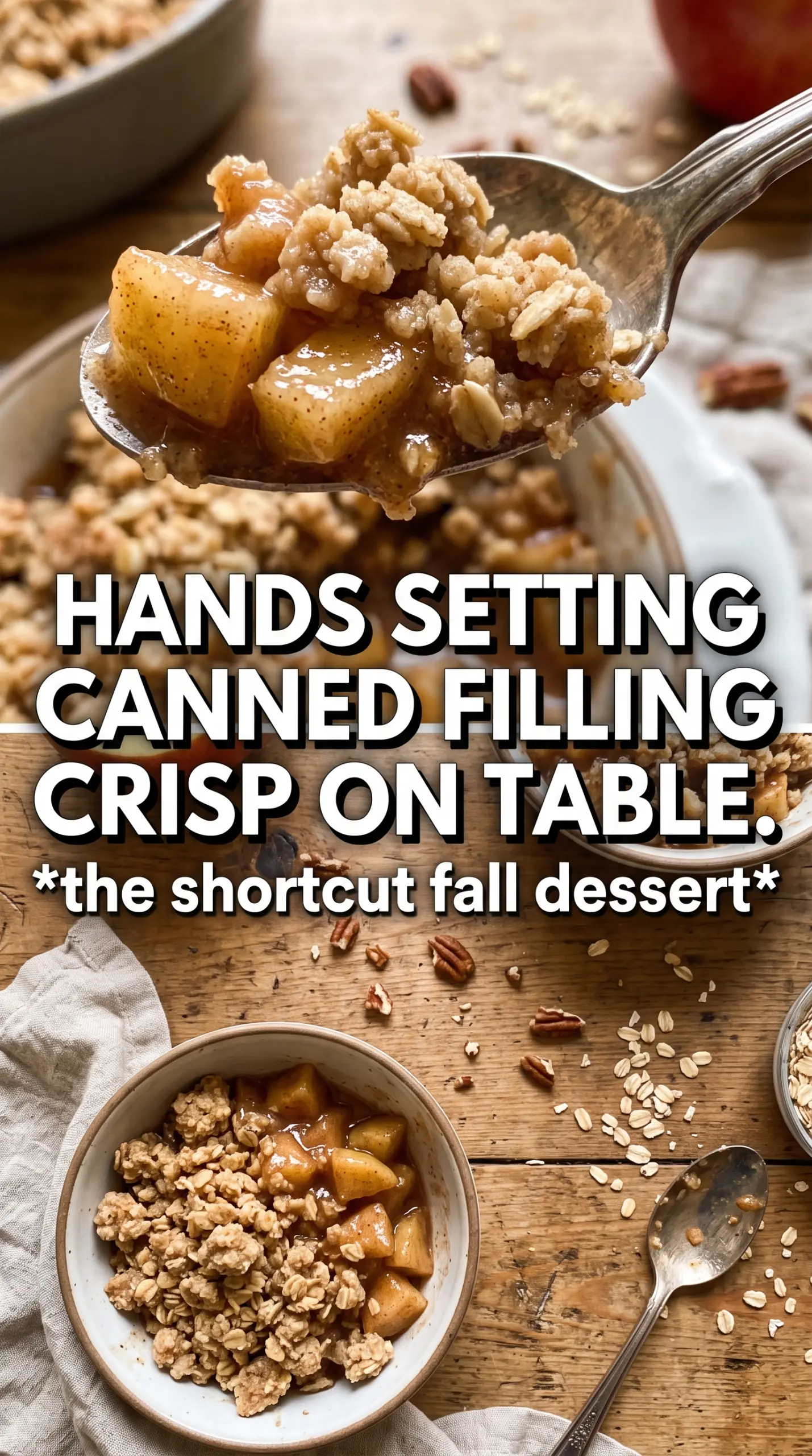 Apple Crisp With Canned Apple Filling golden crumble bubbling