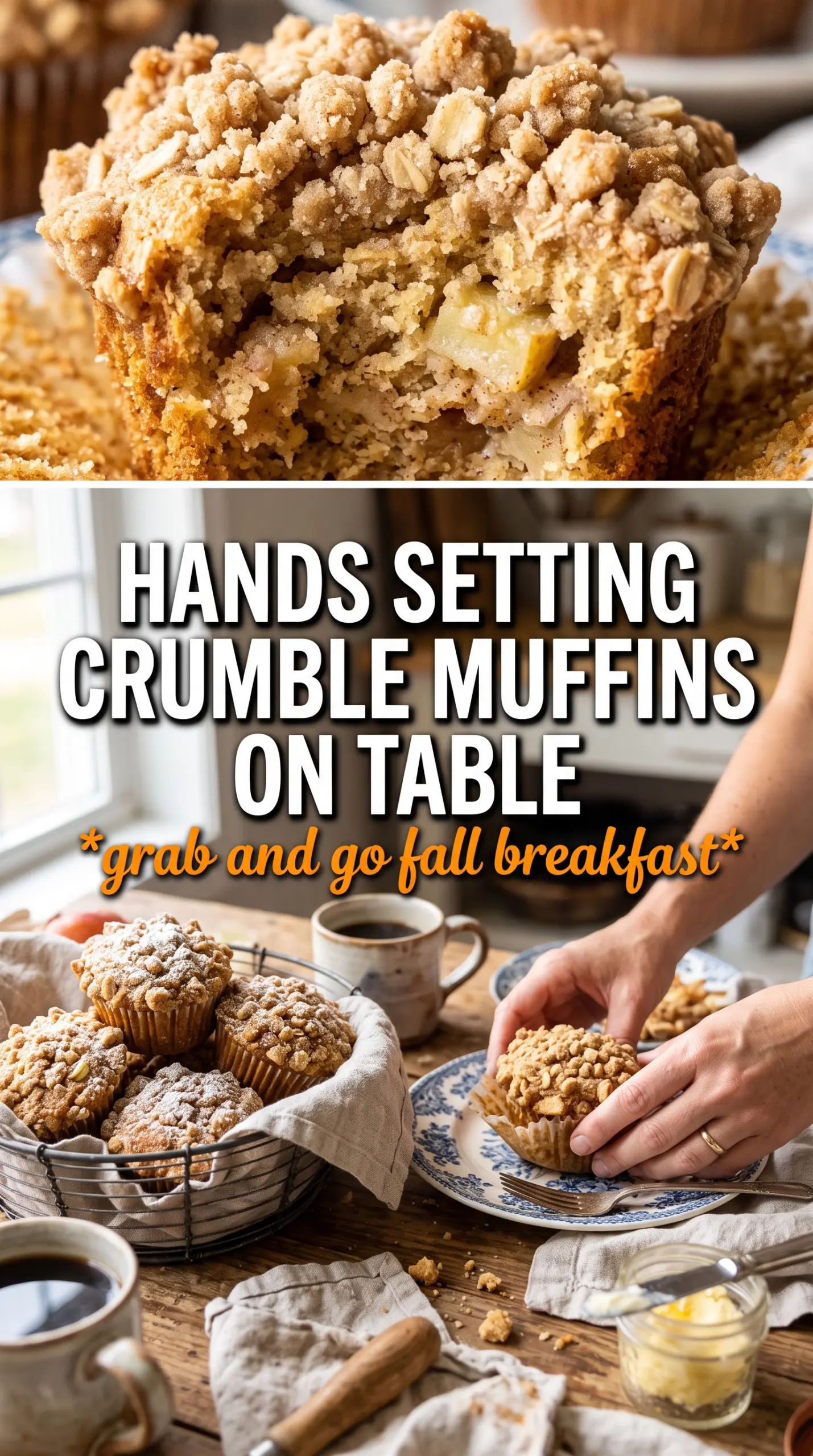 Apple Crumble Muffins golden oat crumble moist apple centers