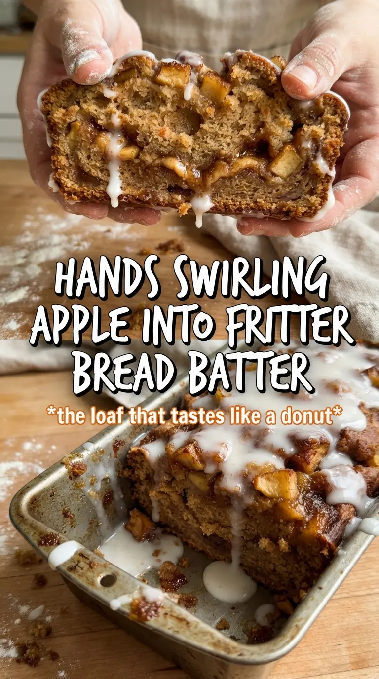 Apple Fritter Bread sliced moist cinnamon-apple glazed